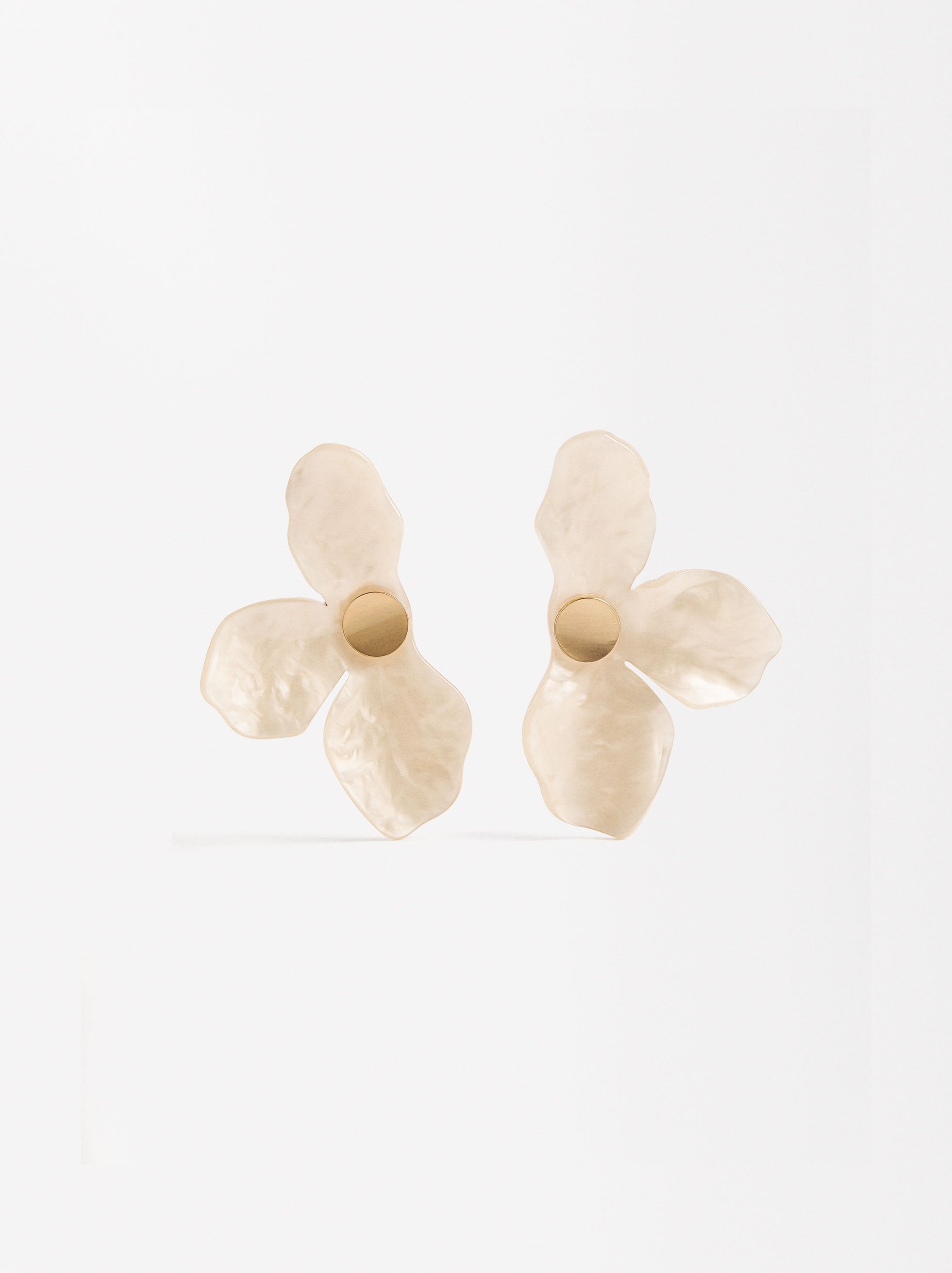 Aretes De Media Flor De Resina