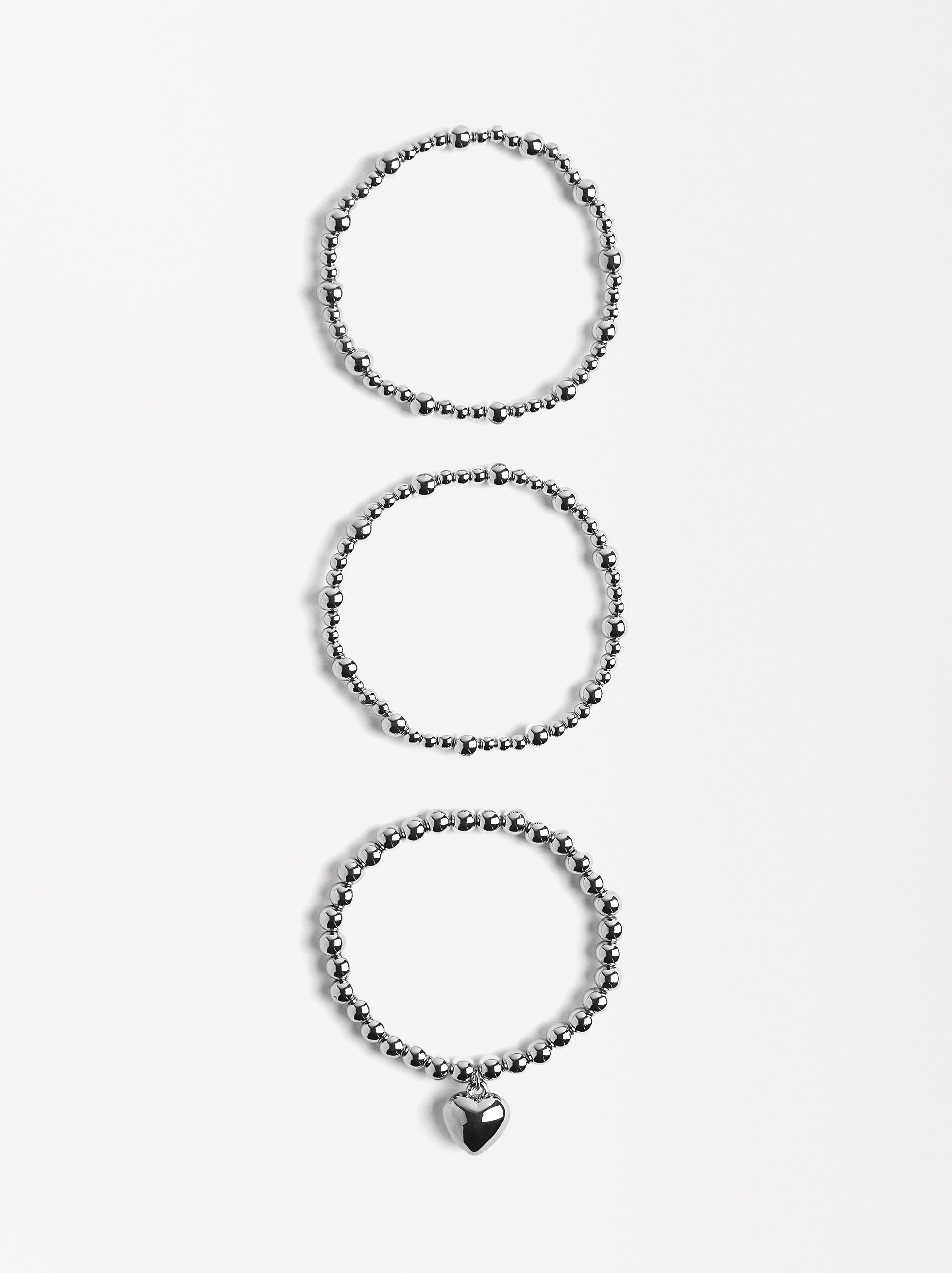 Set De Pulseras Elásticas Con Corazón