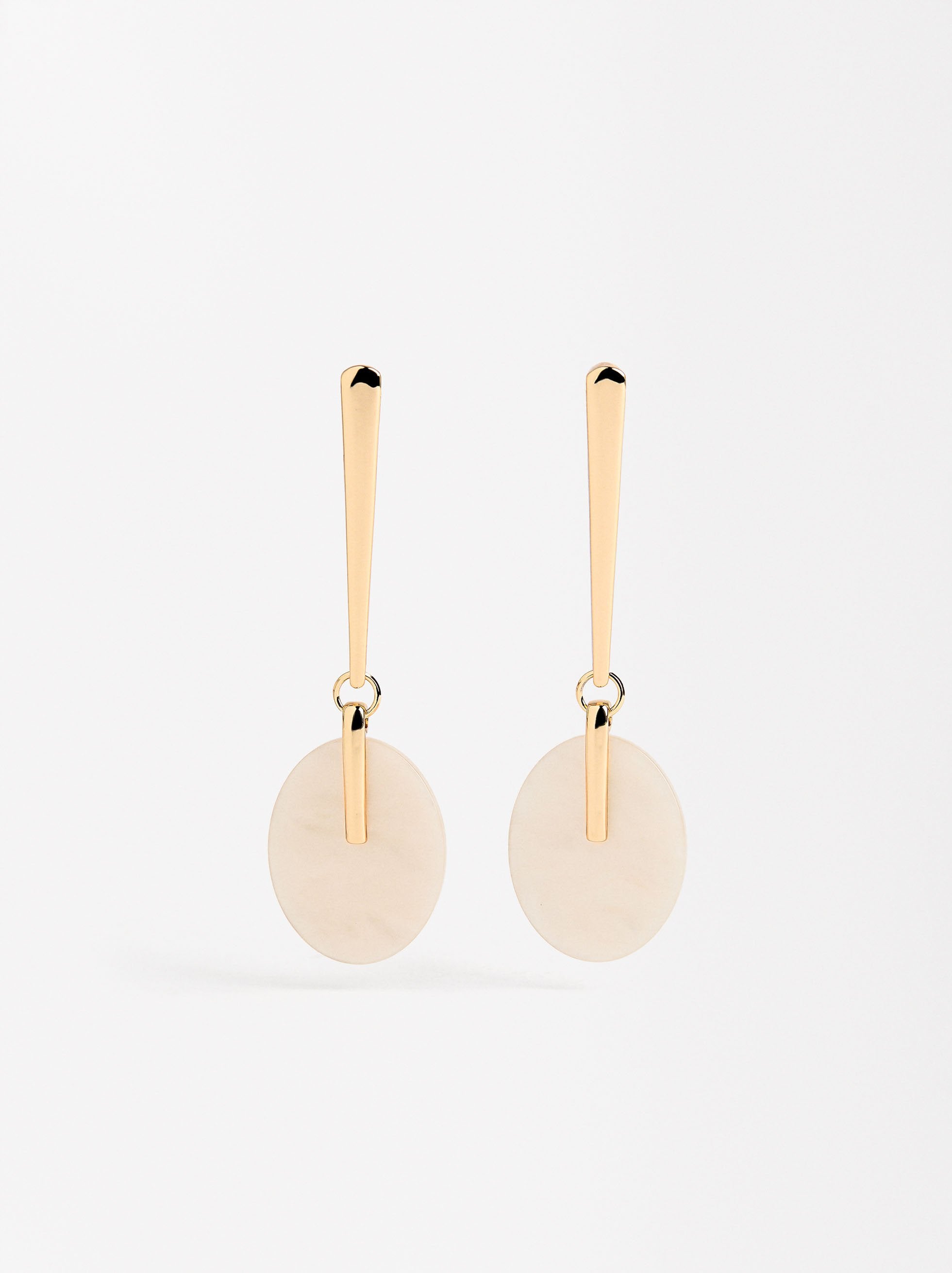 Aretes Largos Con Círculo Perlado