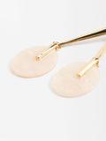 Aretes Largos Con Círculo Perlado
