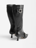Botas Altas De Piel Con Hebillas