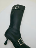 Botas Altas De Piel Con Hebillas