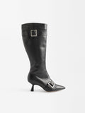 Botas Altas De Piel Con Hebillas