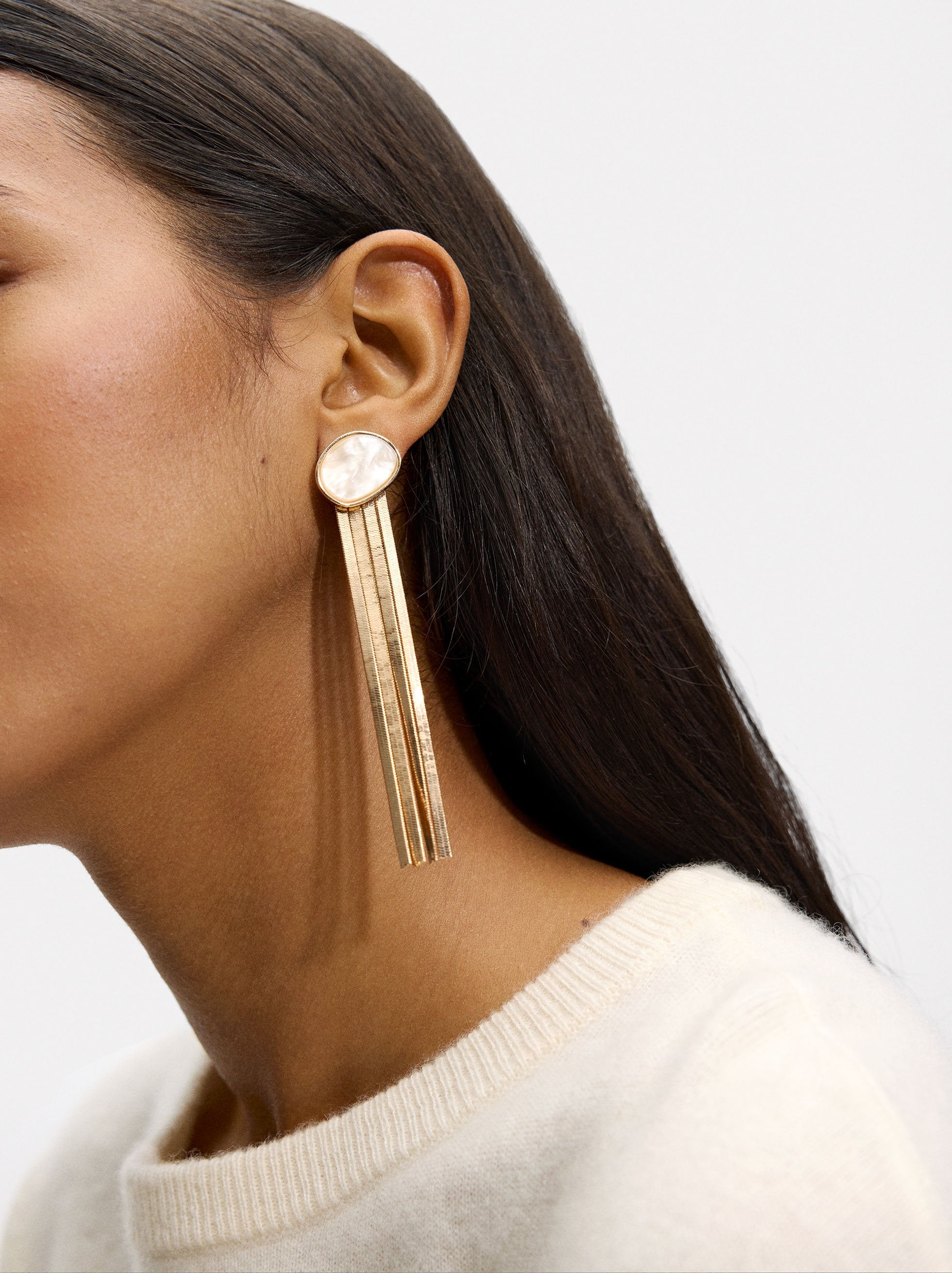 Aretes Largos Con Efecto Cascada