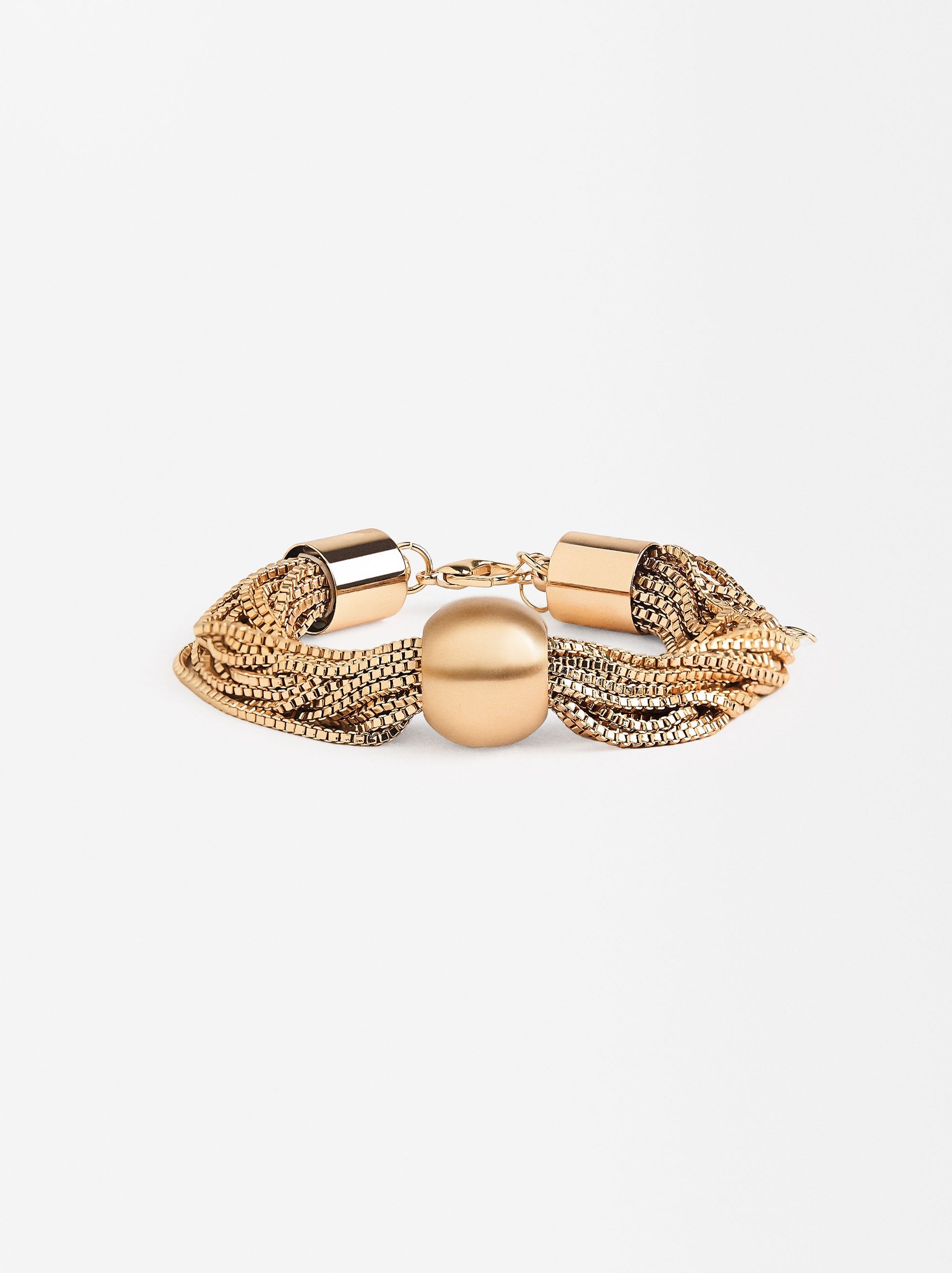 Pulsera Multicadena Con Esfera