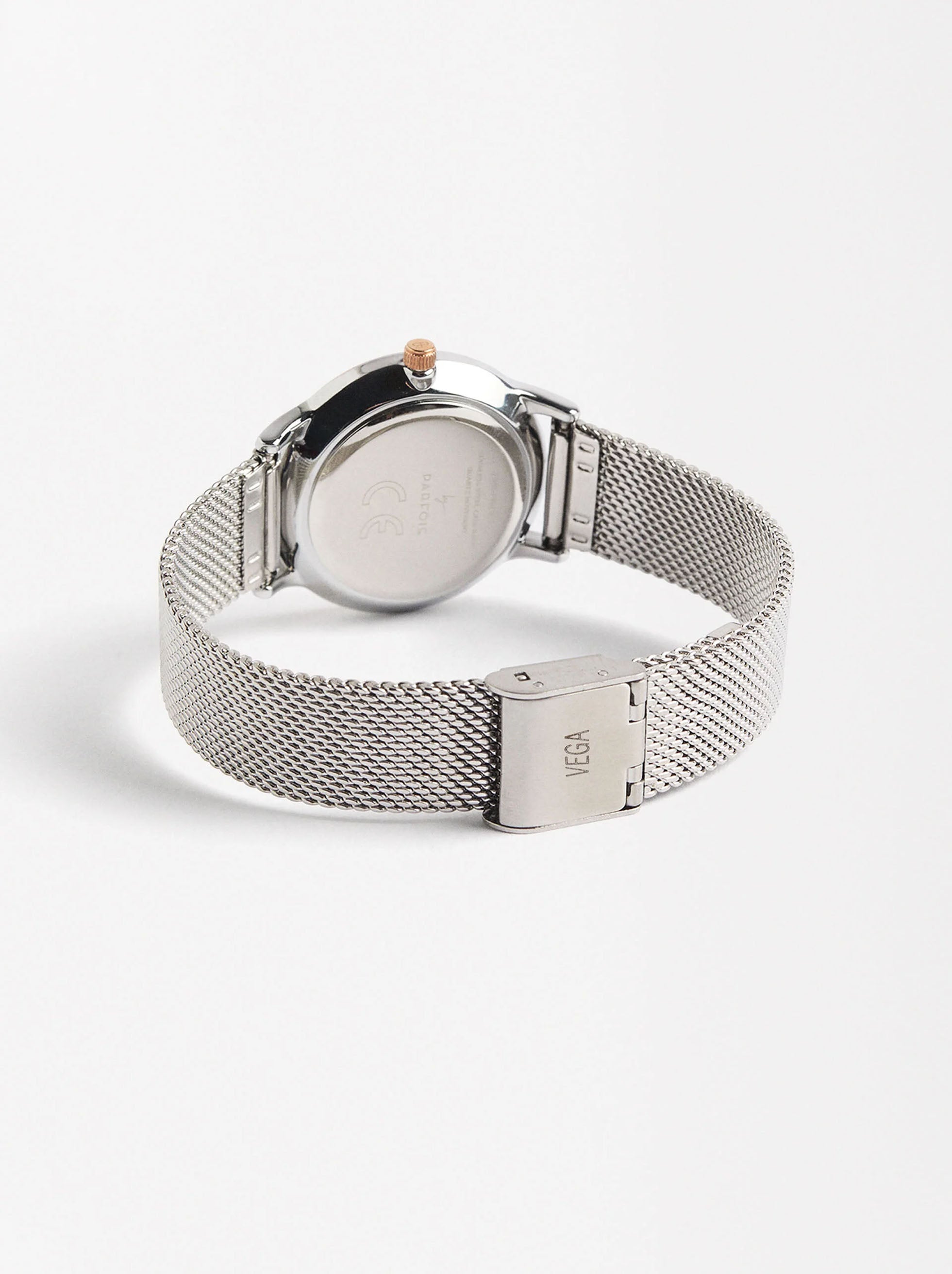 Reloj Pulsera De Malla Metálica De Acero