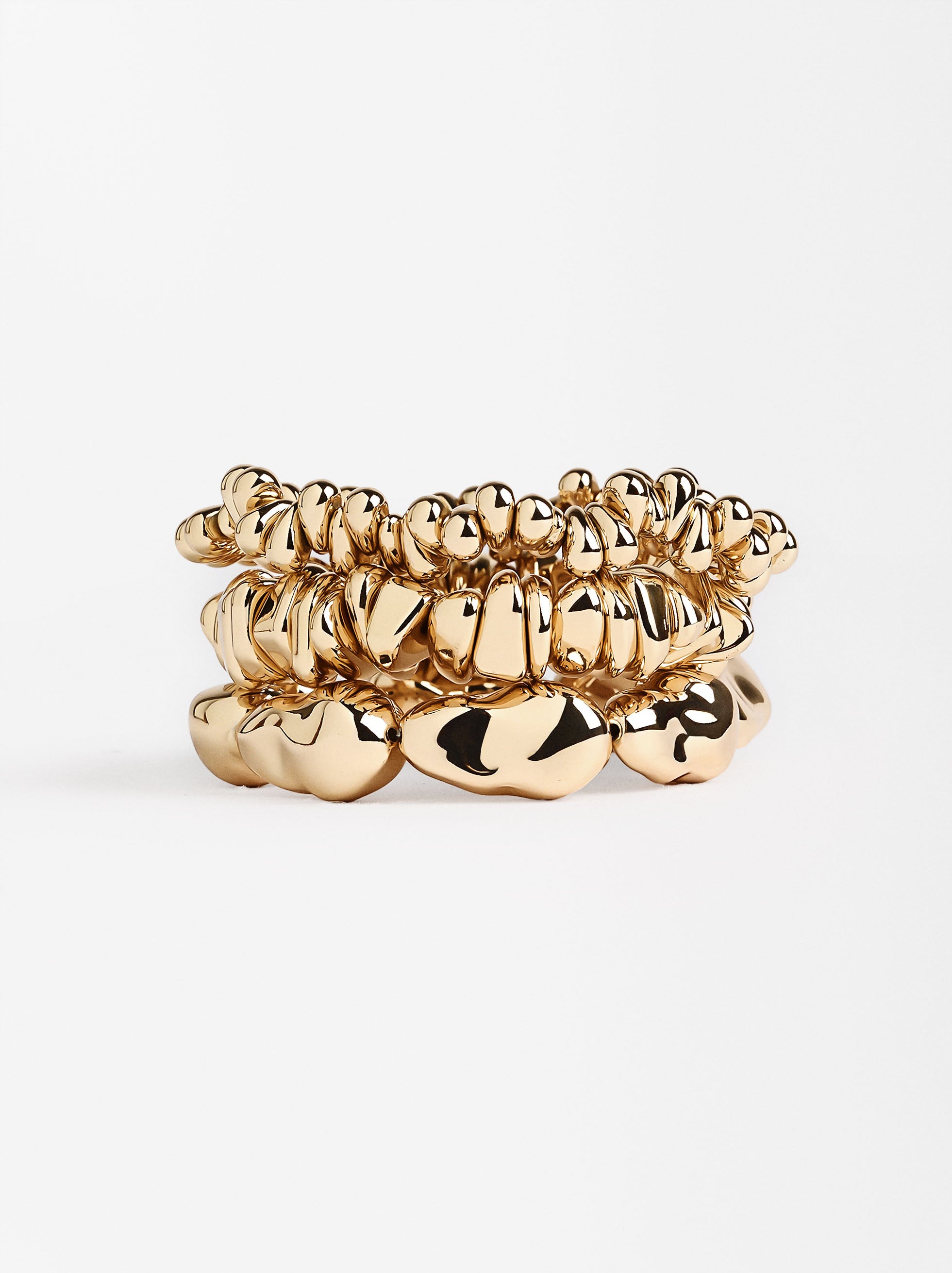 Conjunto De Pulseras Elásticas Con Abalorios.