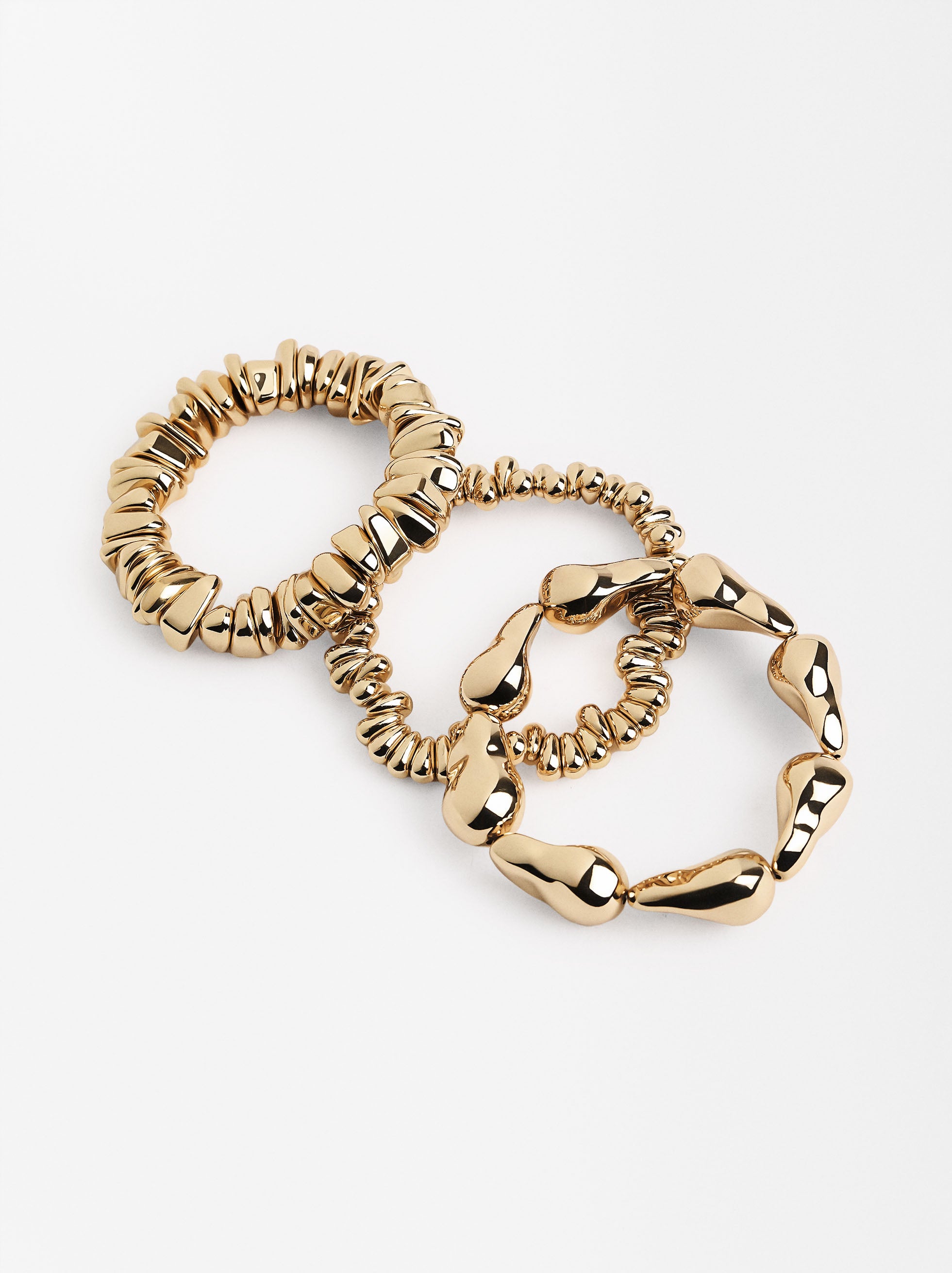Conjunto De Pulseras Elásticas Con Abalorios.