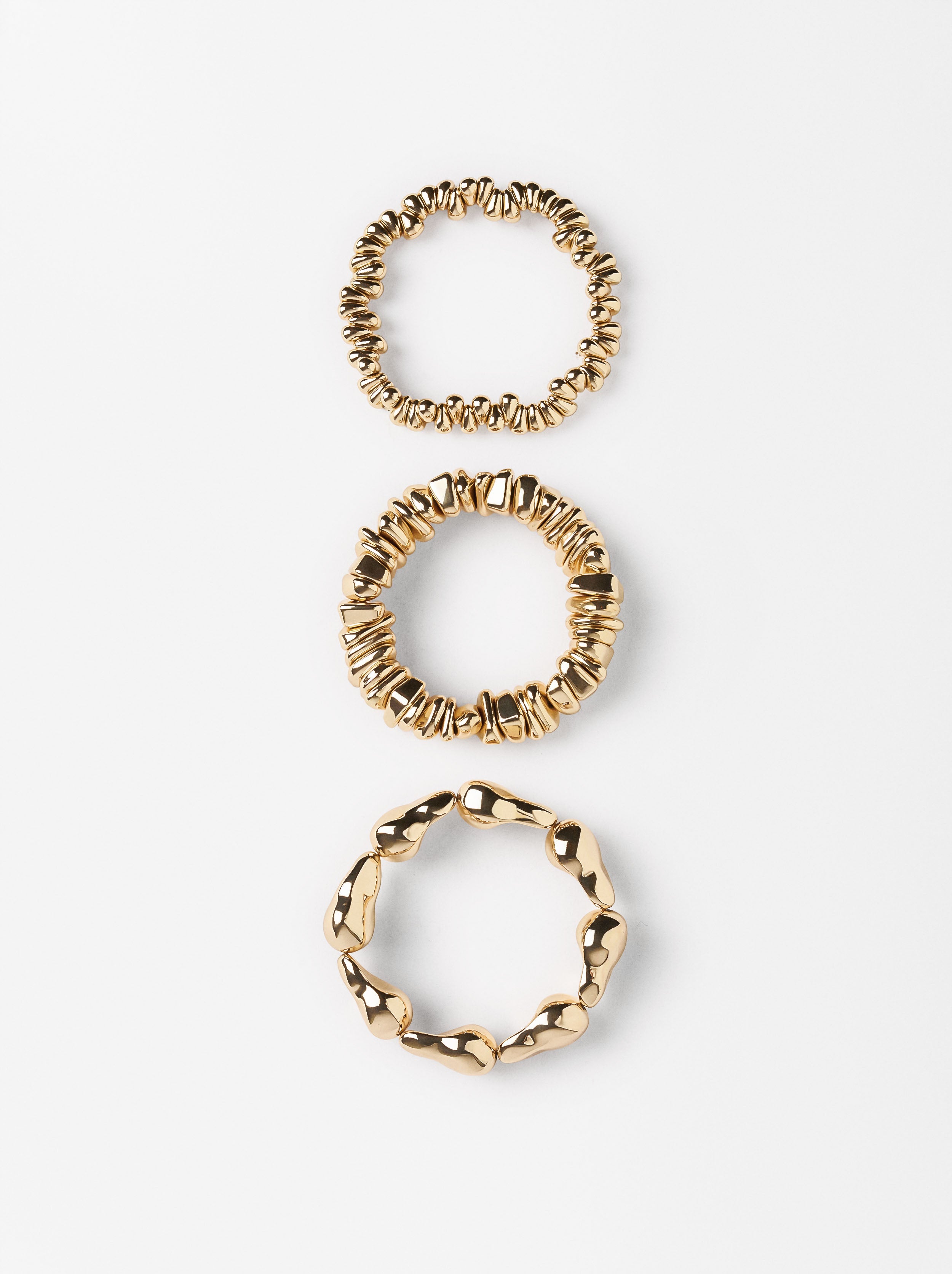 Conjunto De Pulseras Elásticas Con Abalorios.