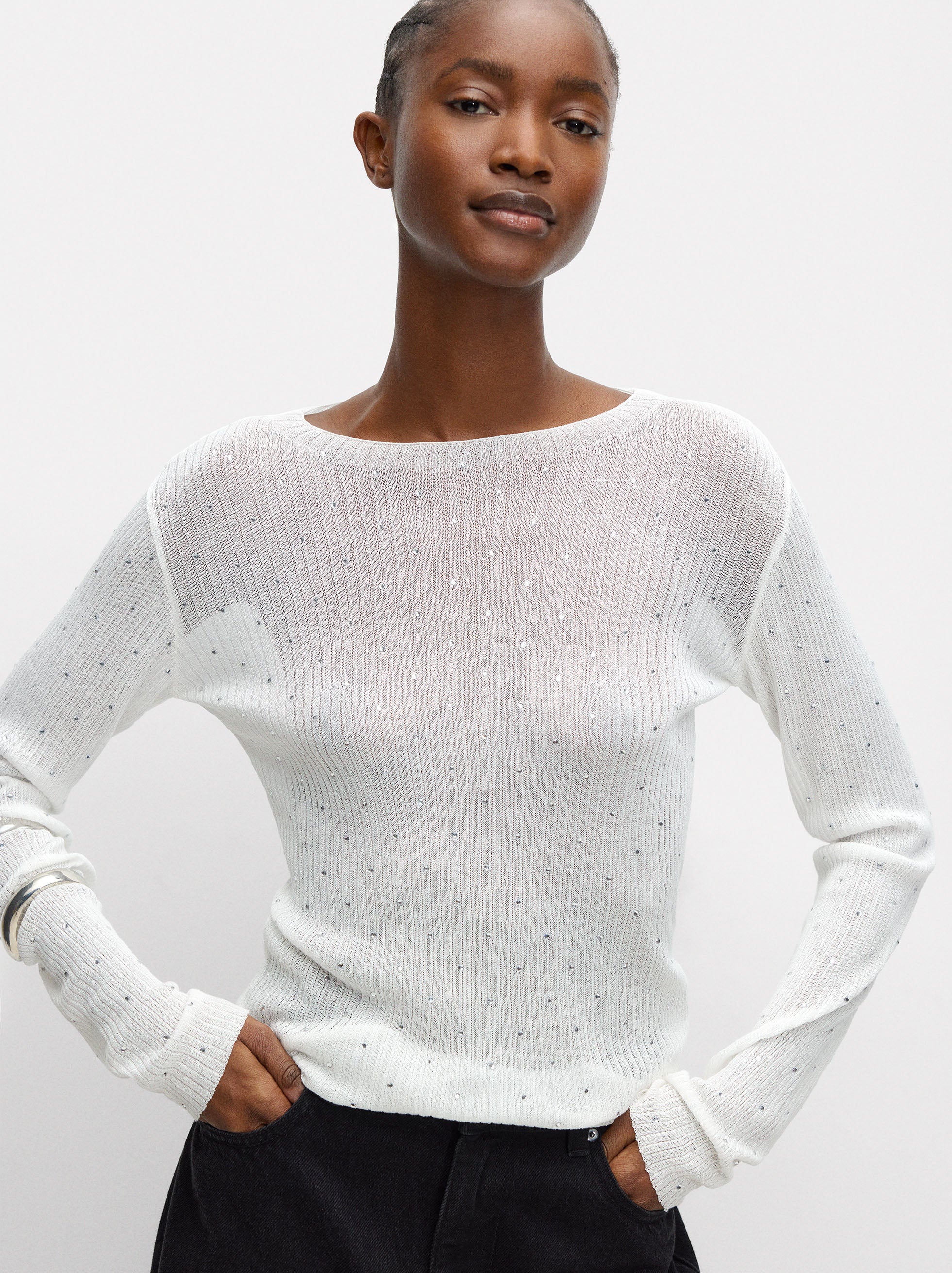 Tejido Sweater With Rhinestones