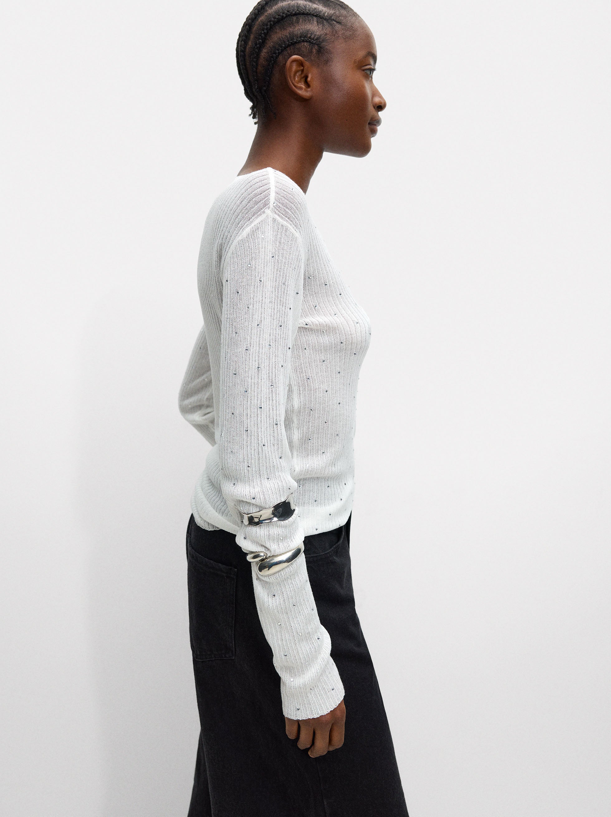 Tejido Sweater With Rhinestones