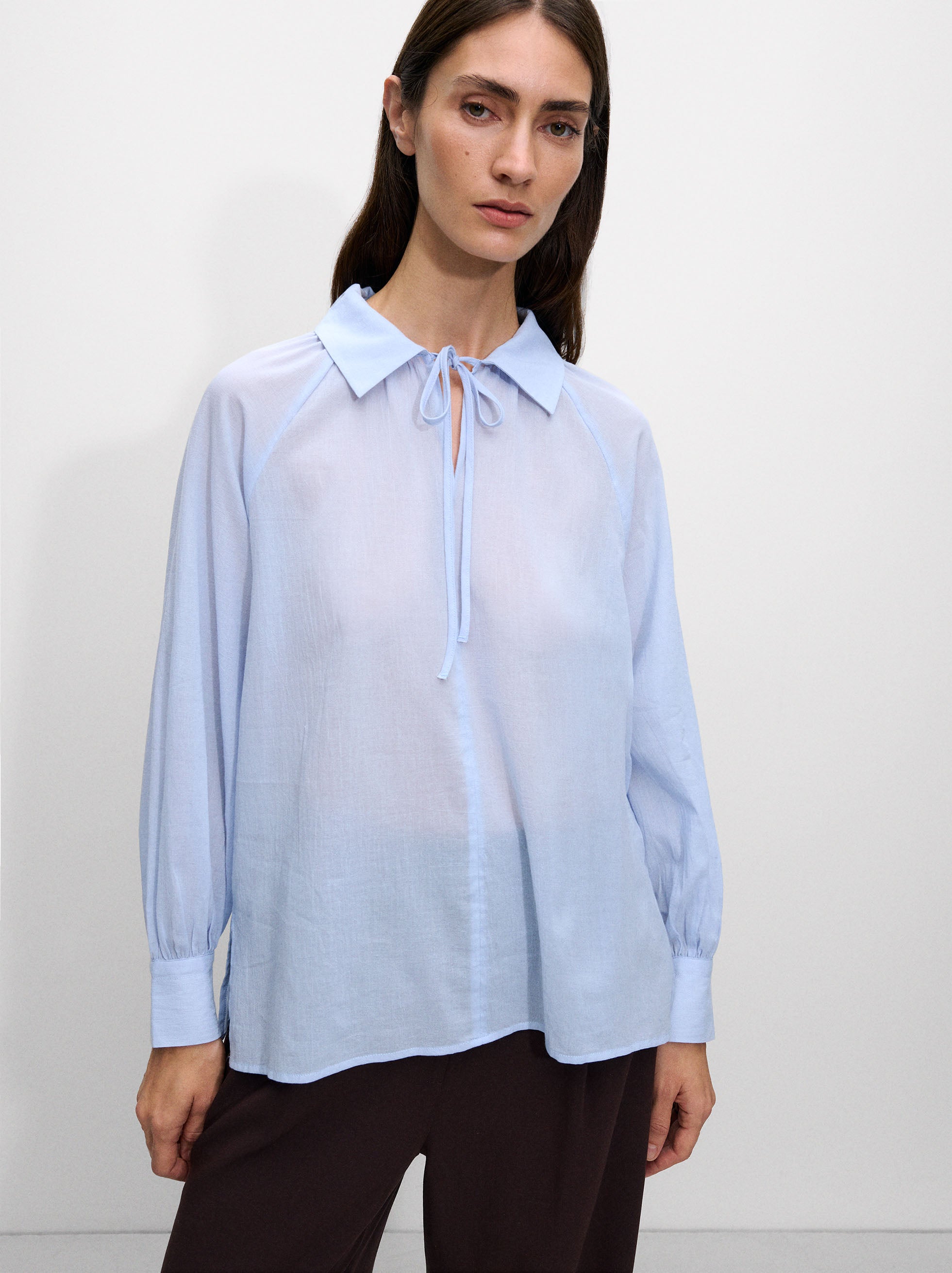 Camisa 100% Algodón Semitransparente