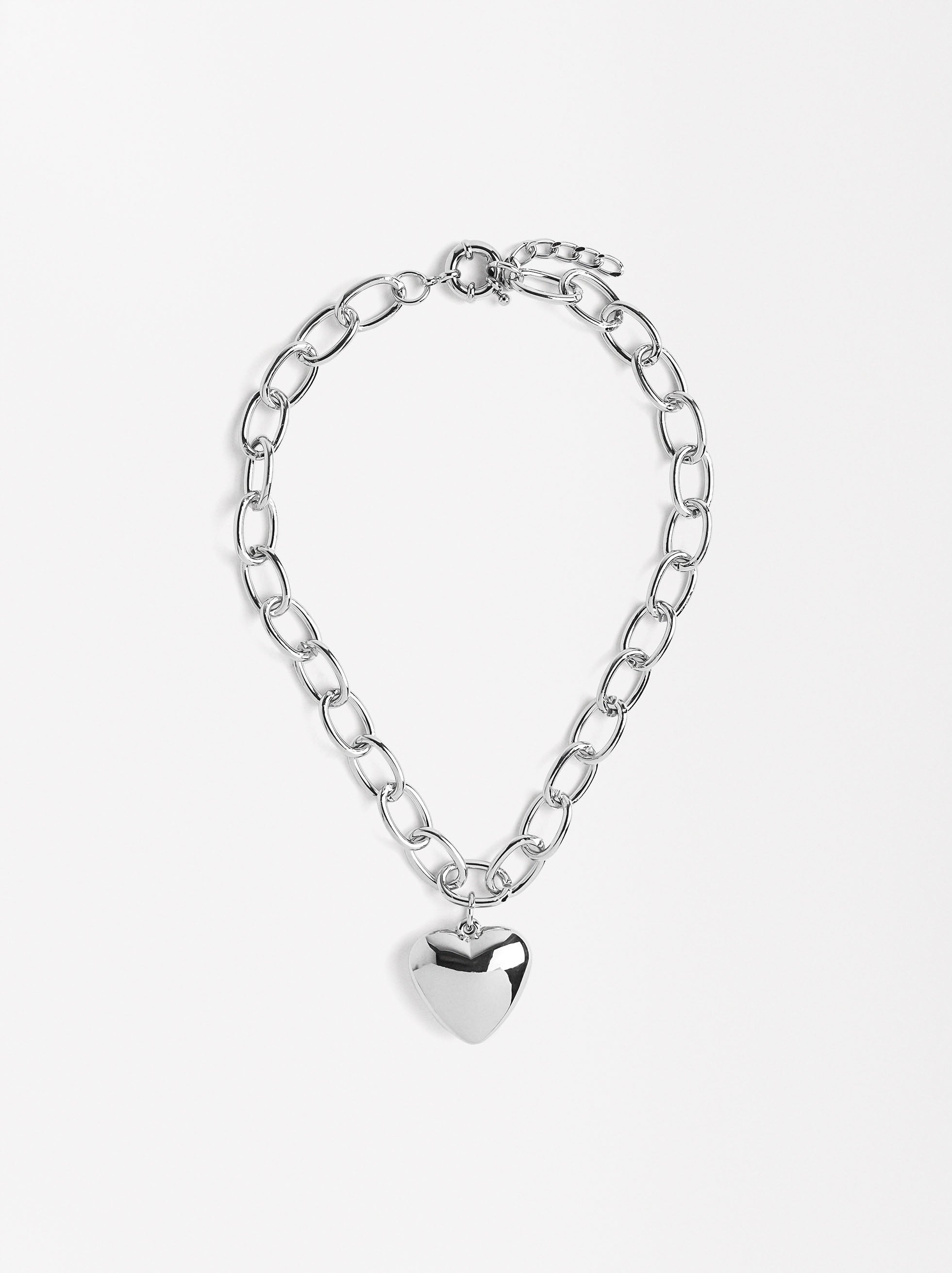 Collar Corto Con Eslabones Corazón
