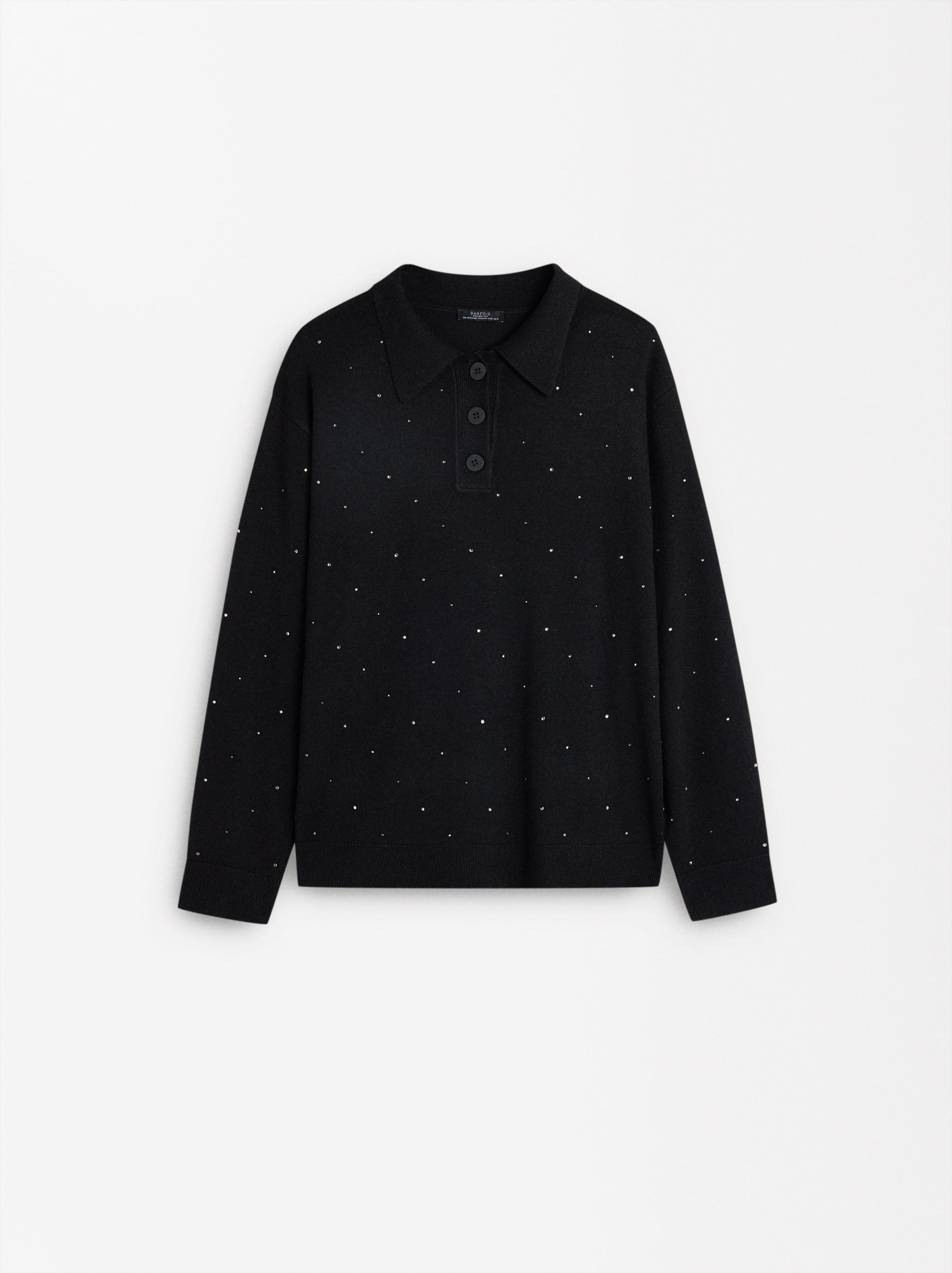 Chompa De Punto Con Strass