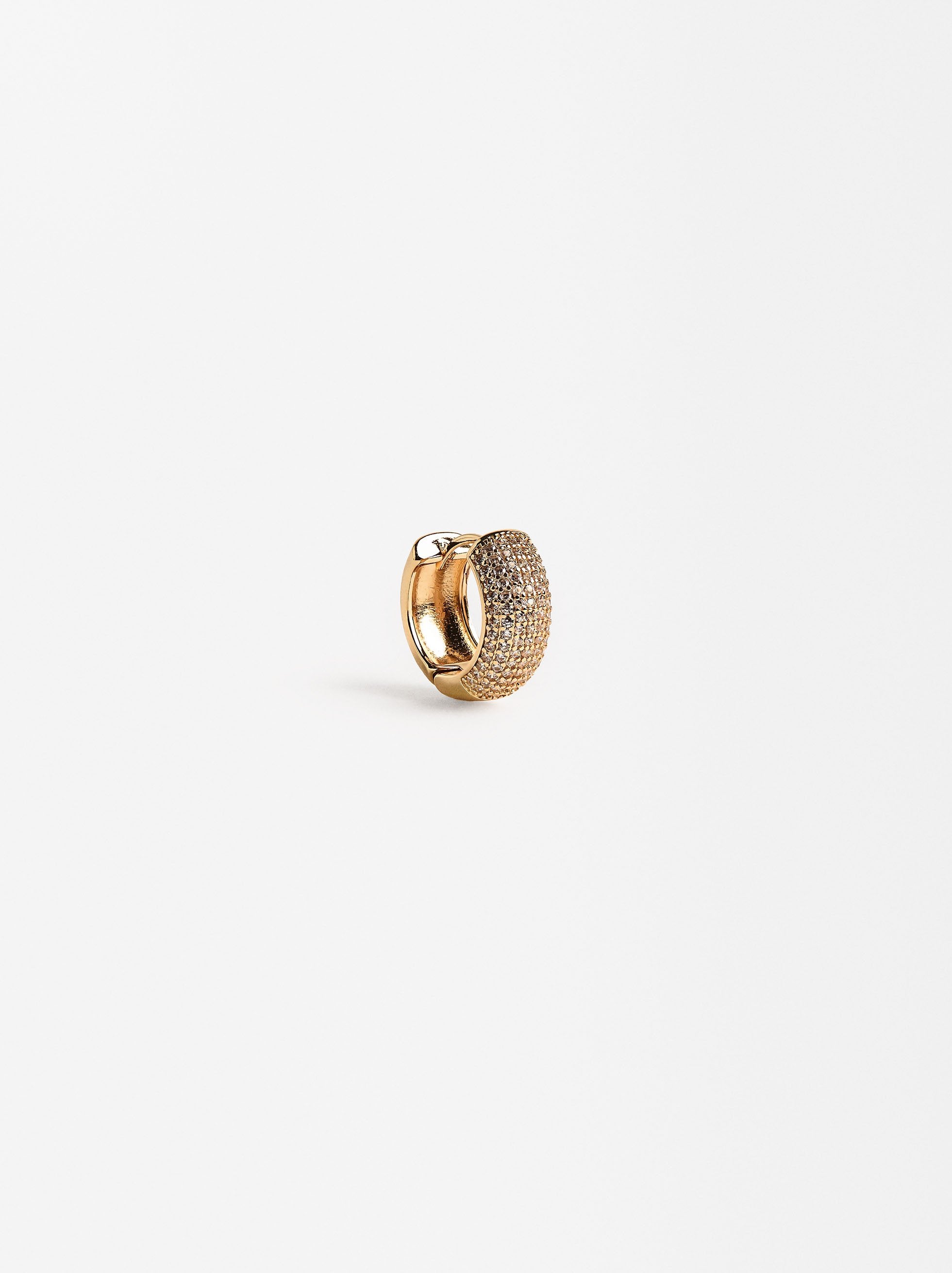 Aro Ancho Individual Pavé Con Zirconias