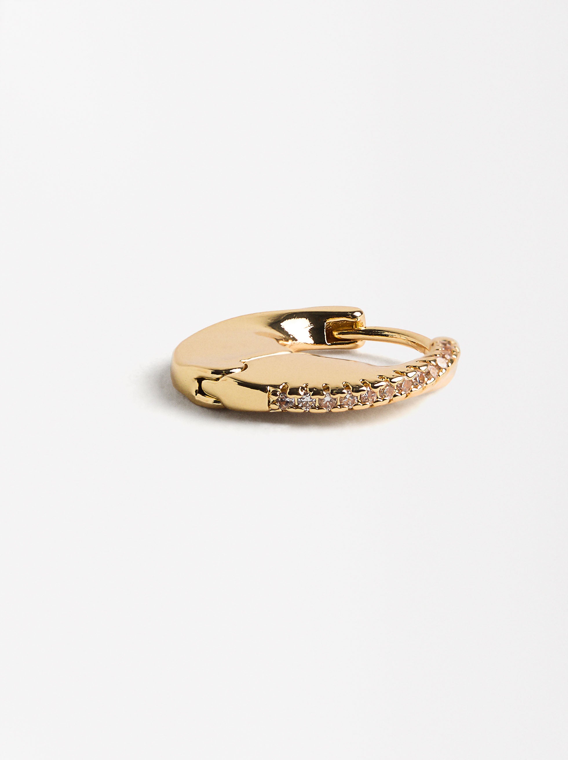 Aro Individual Pavé Ondulado Con Zirconias