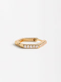 Aro Individual Pavé Hexagonal Con Zirconias