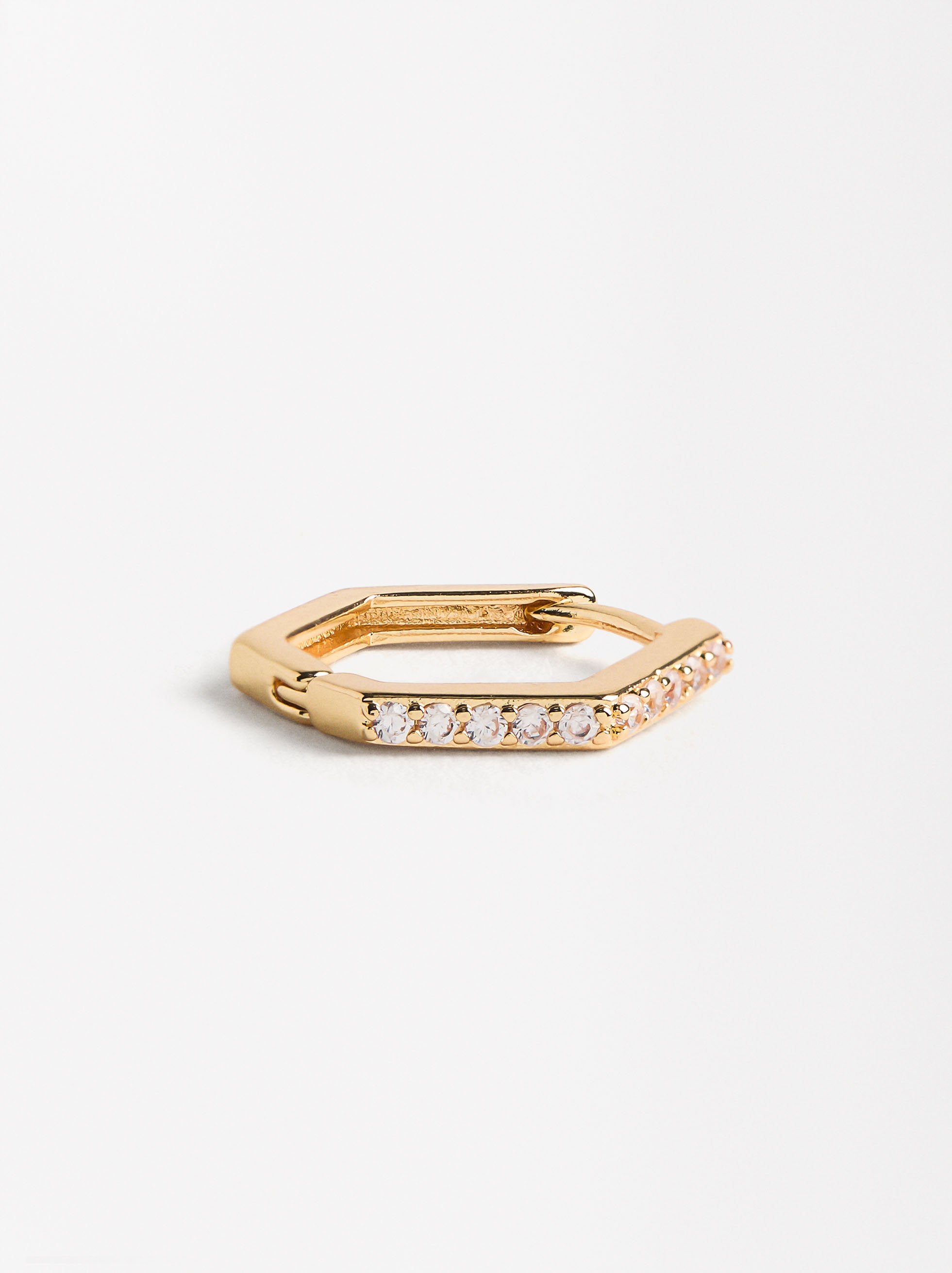 Aro Individual Pavé Hexagonal Con Zirconias