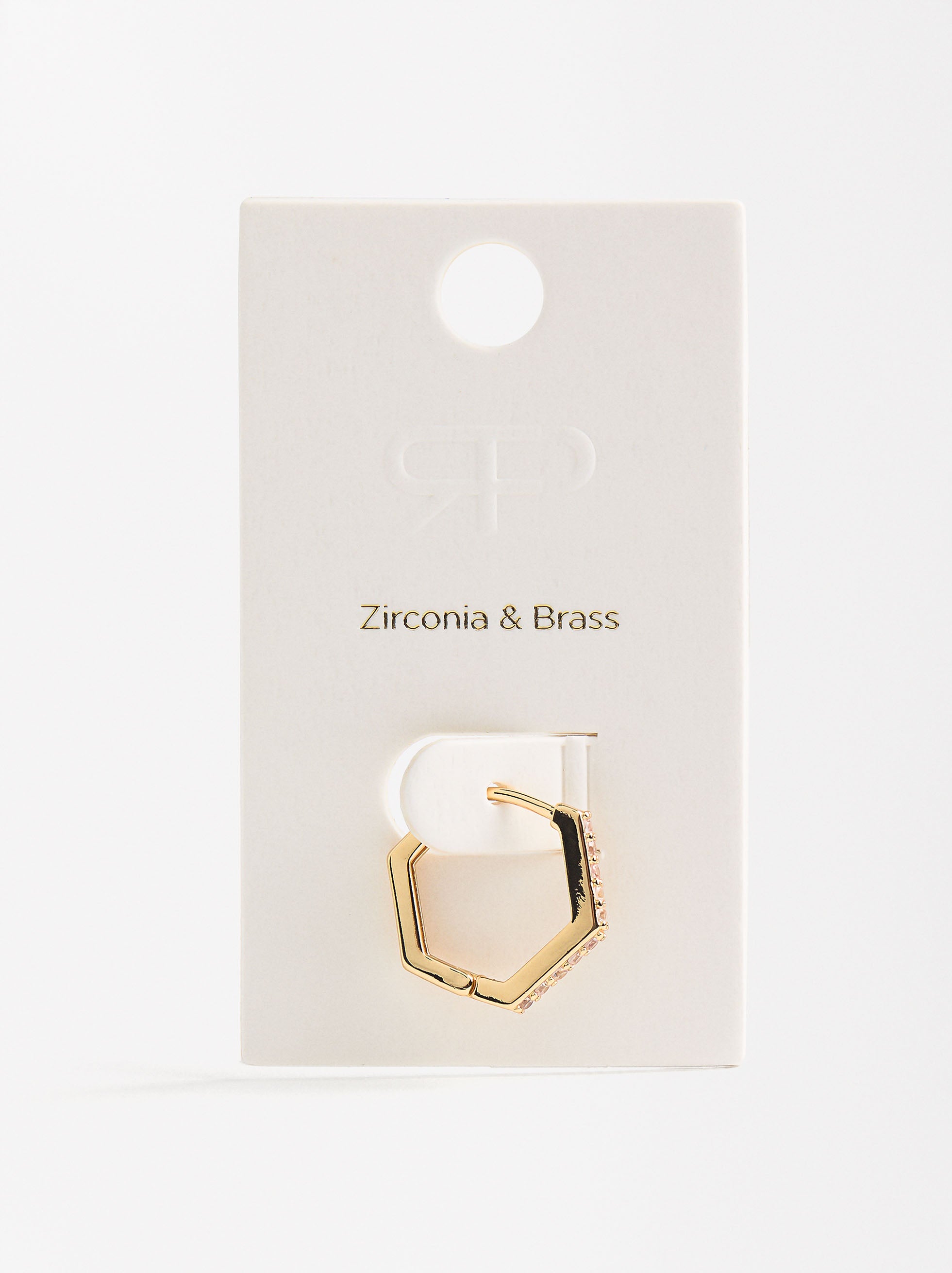 Aro Individual Pavé Hexagonal Con Zirconias