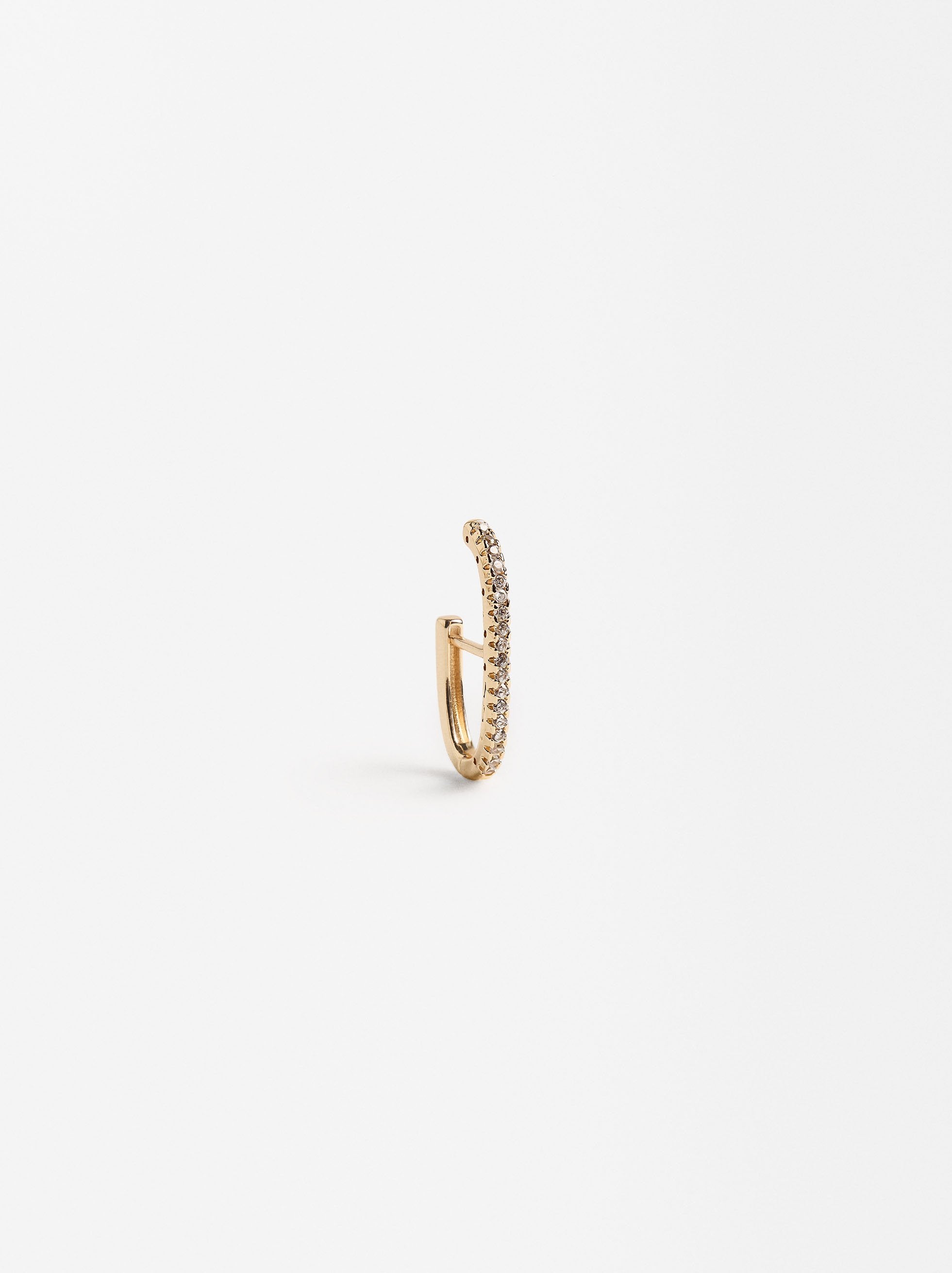 Aro Individual Pavé Ovalado Con Zirconias
