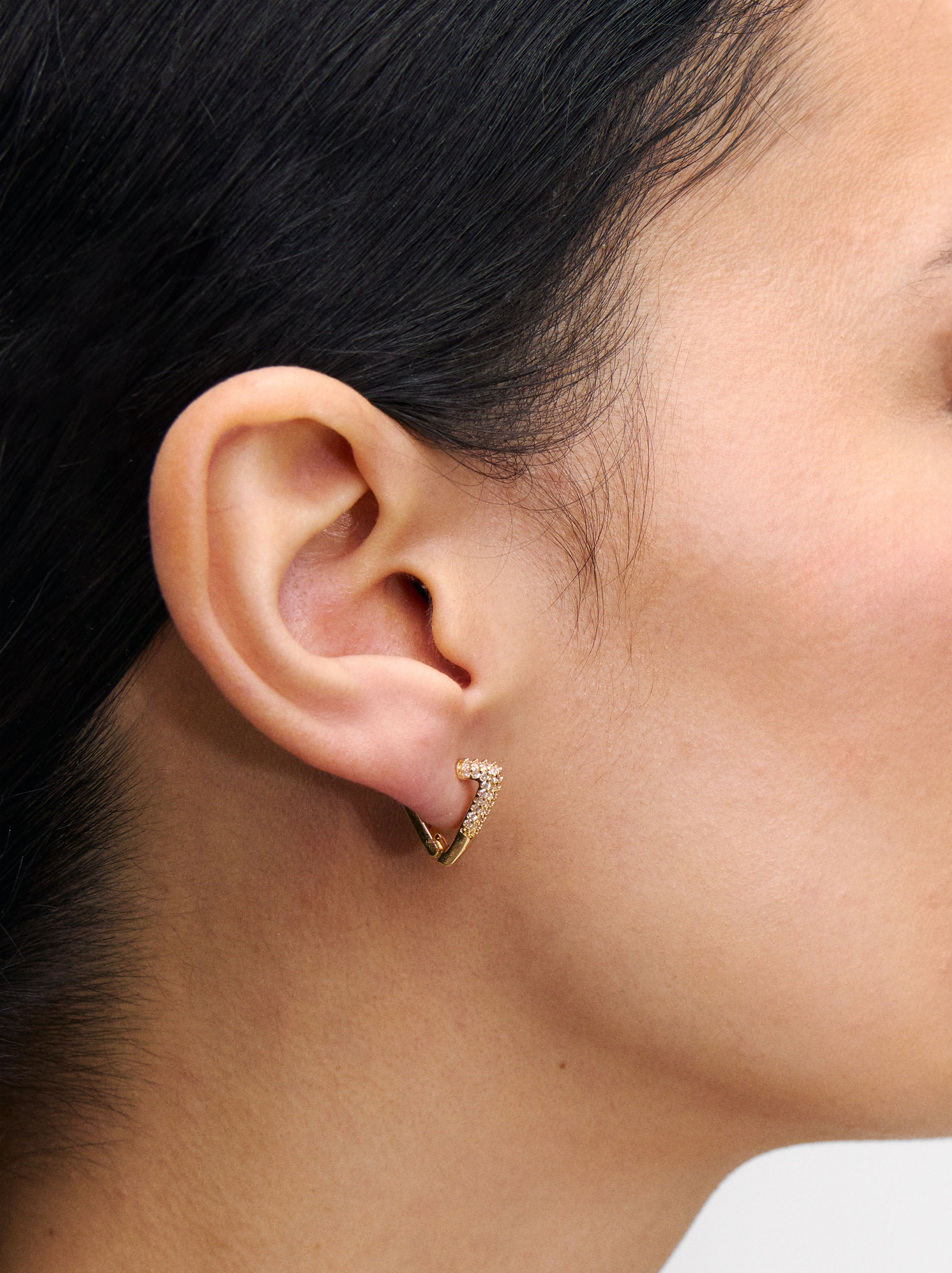 Aro Individual Pavé Triangular Con Zirconias