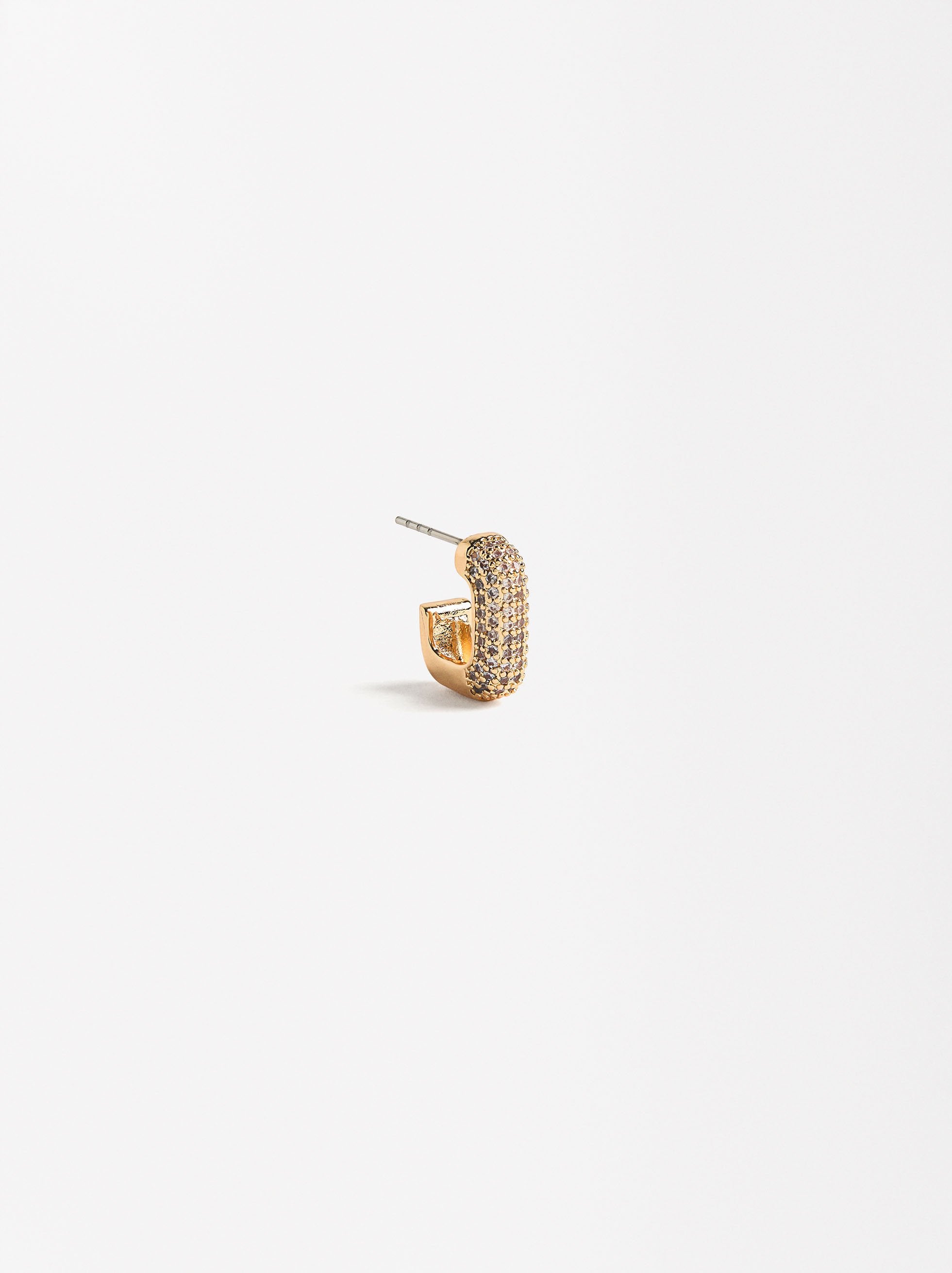 Aro Individual Pavé Cuadrado Con Zirconias