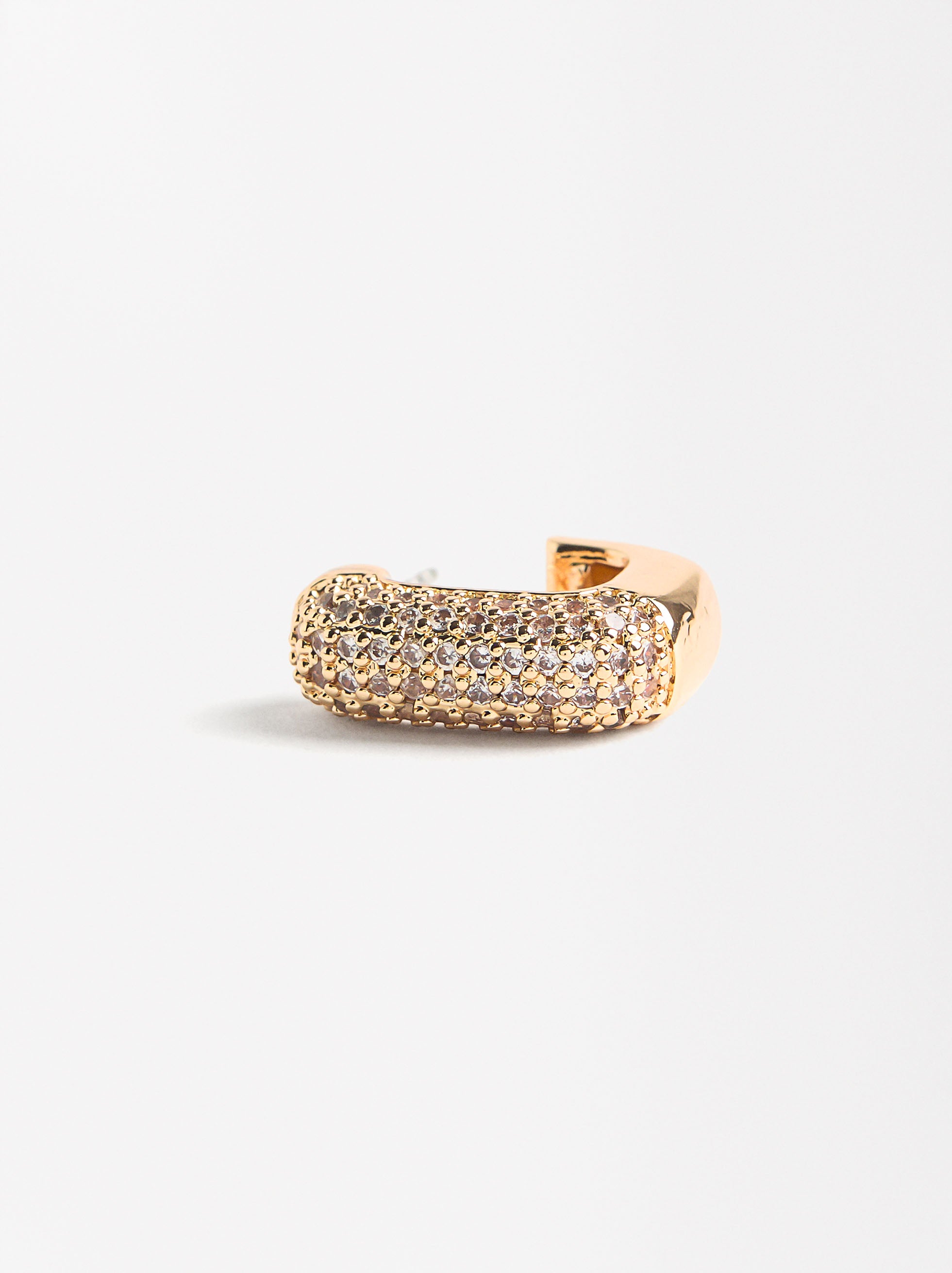 Aro Individual Pavé Cuadrado Con Zirconias