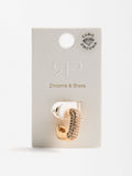Aro Individual Pavé Cuadrado Con Zirconias