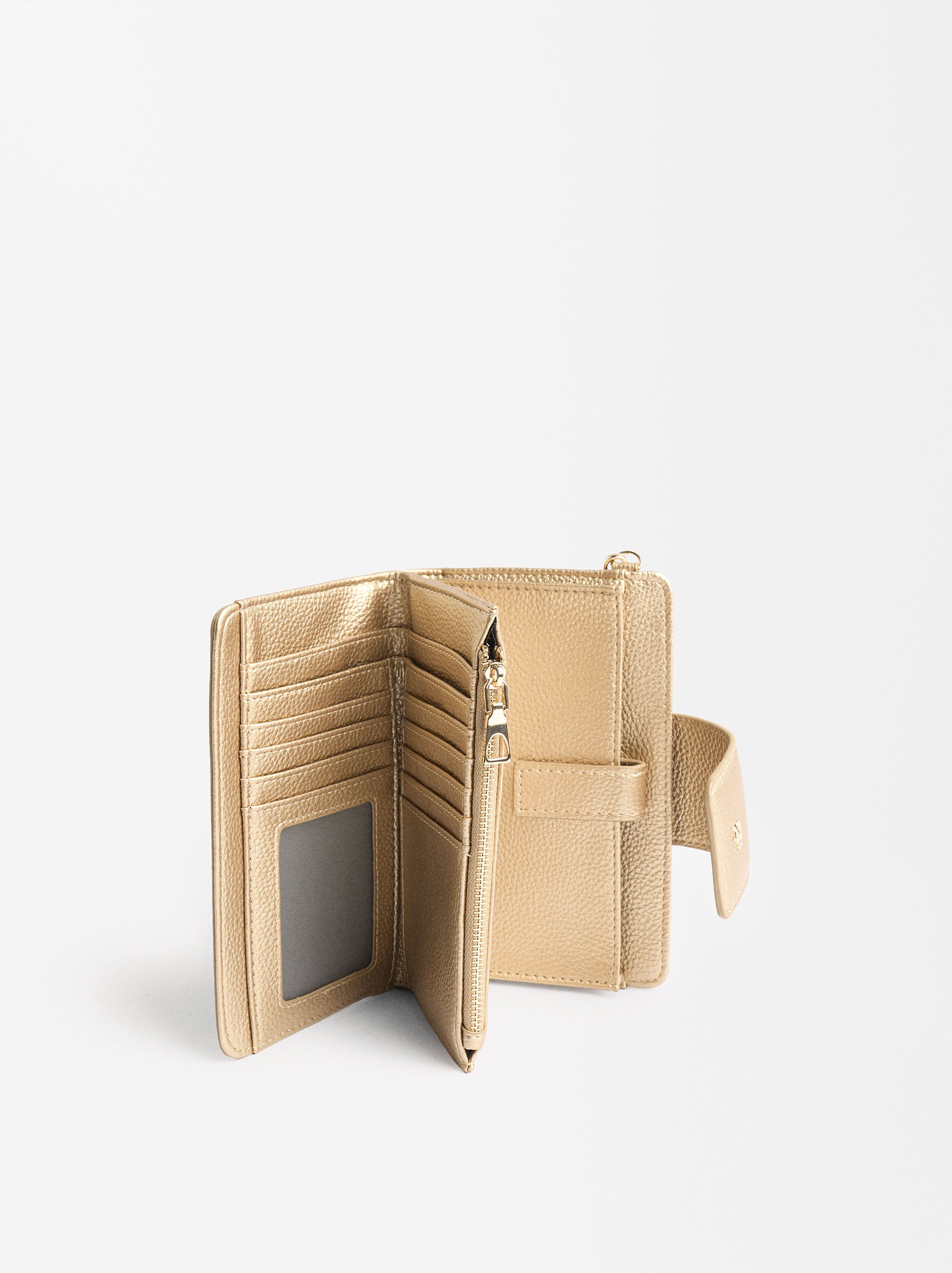 Billetera Metalizada Con Textura