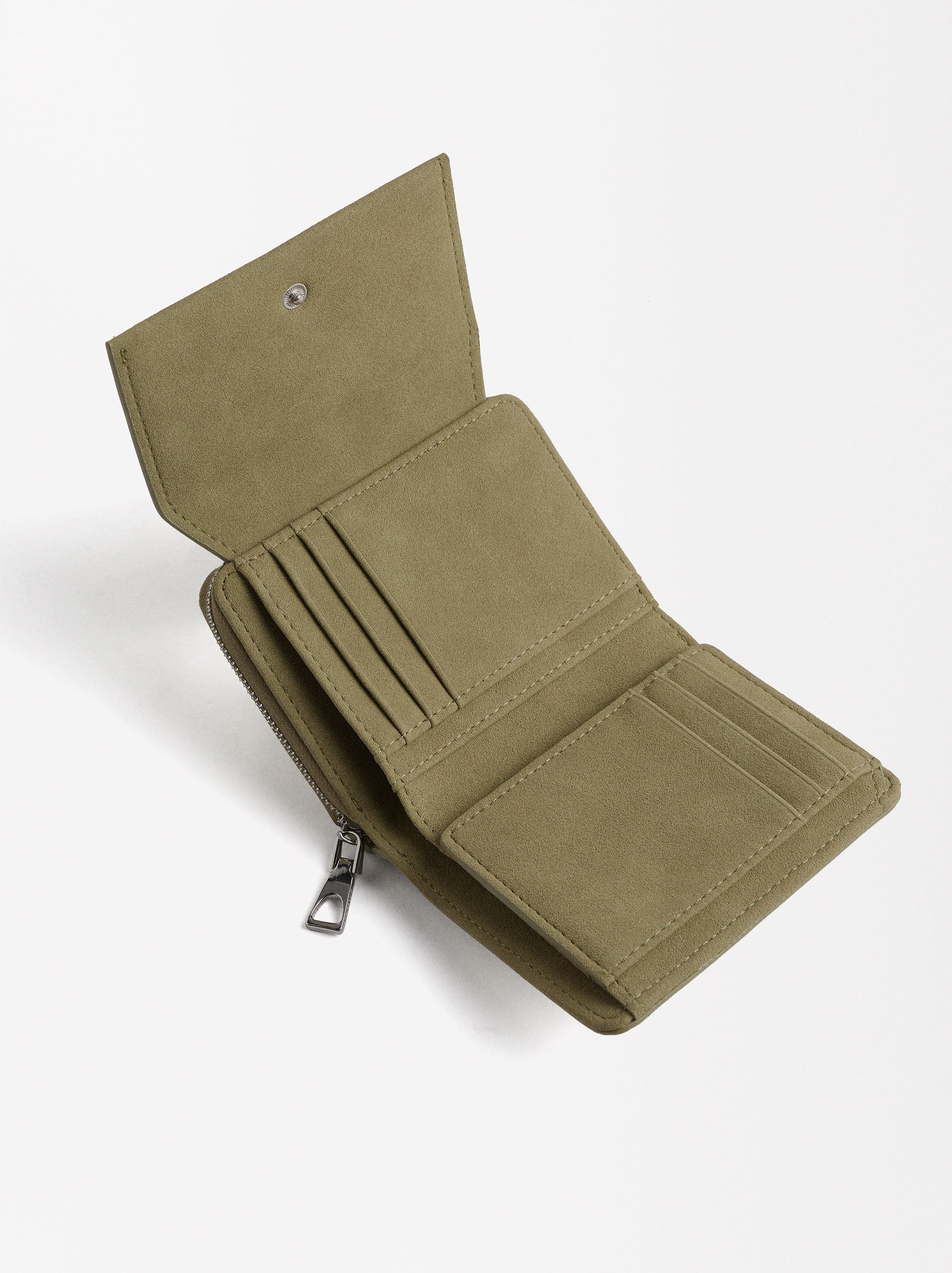 Billetera Efecto Serraje Con Cierre De Solapa S