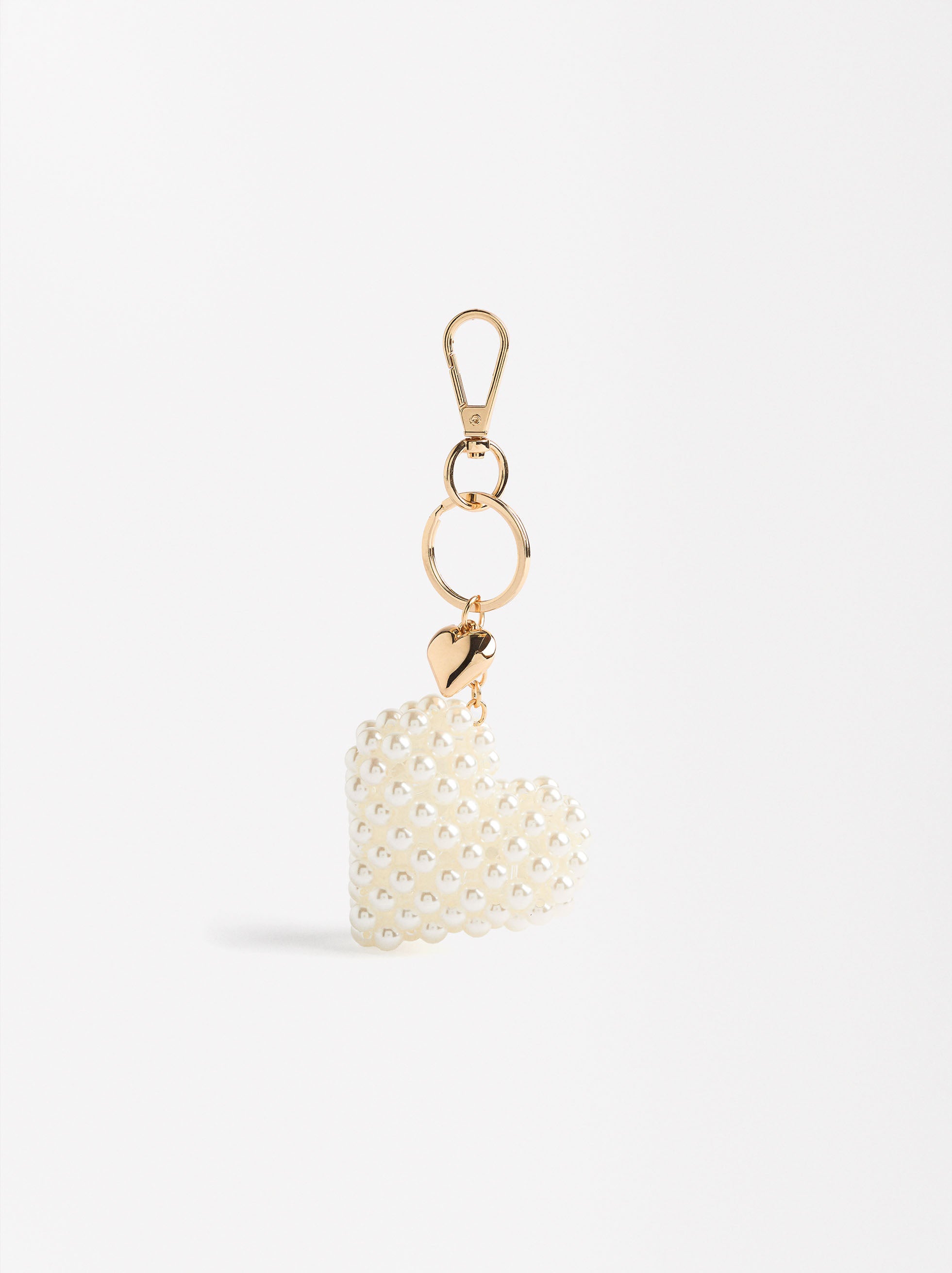 Llavero Charm Corazón Perla