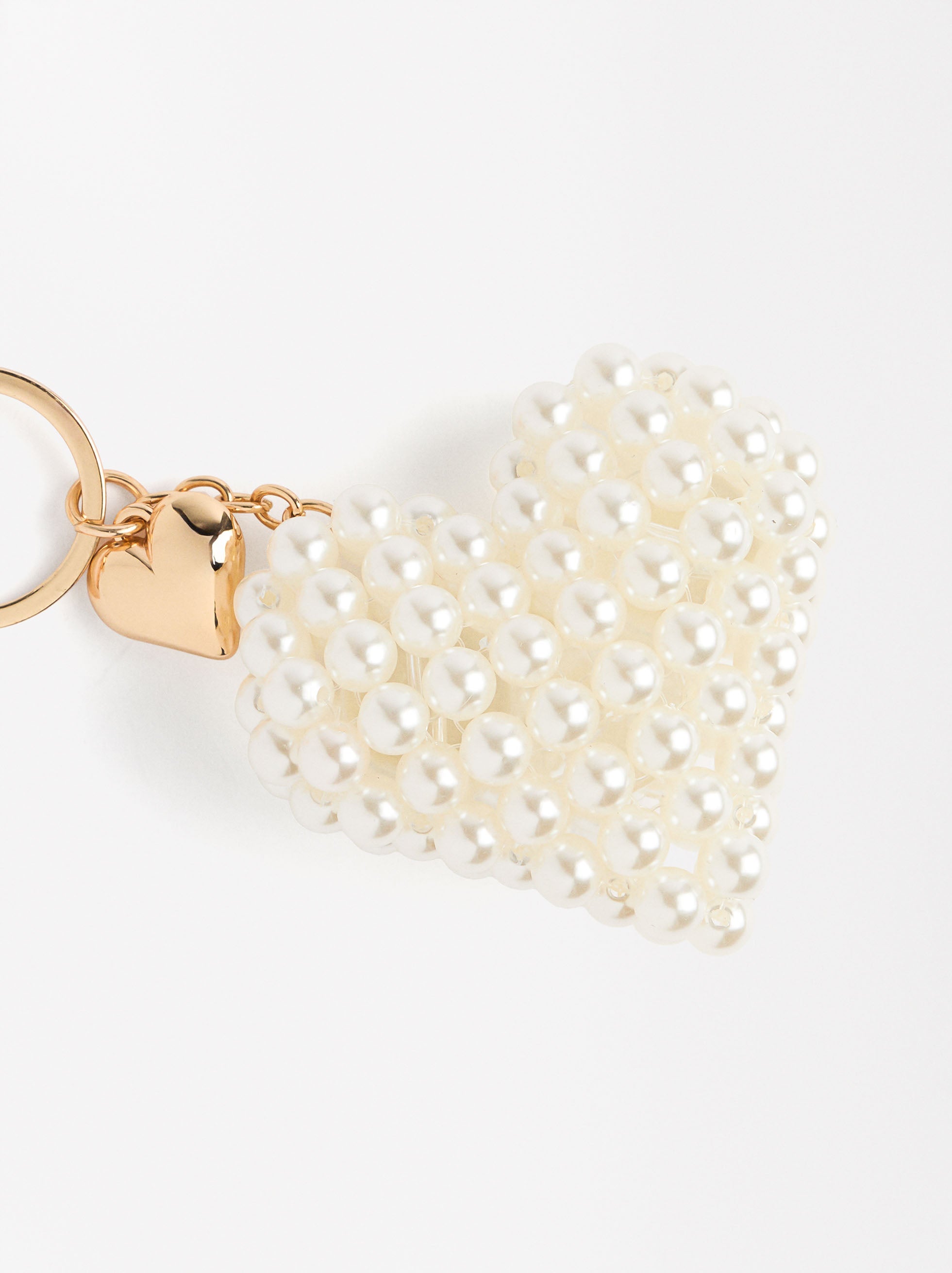 Llavero Charm Corazón Perla