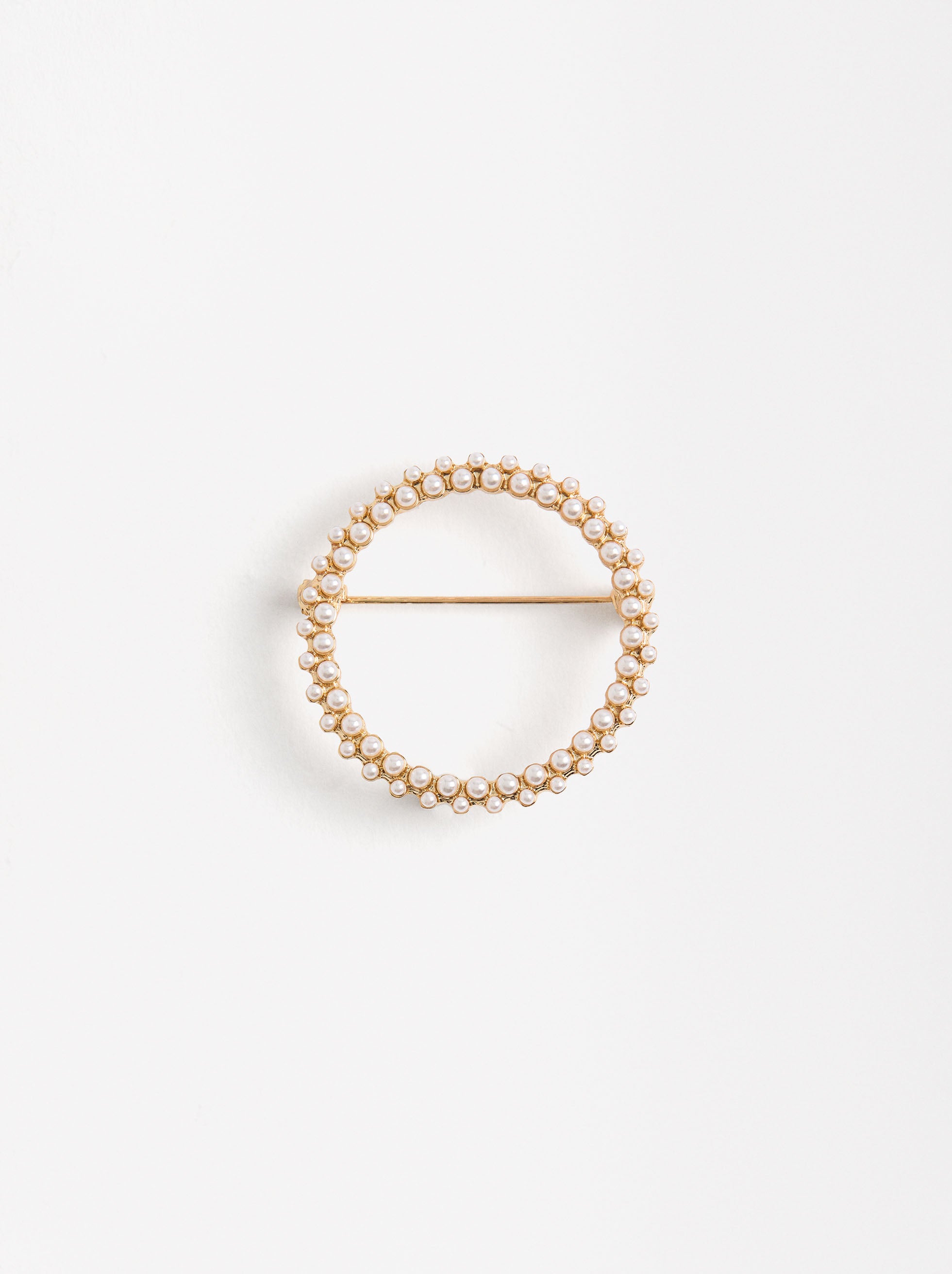 Broche Círculo Con Perlas