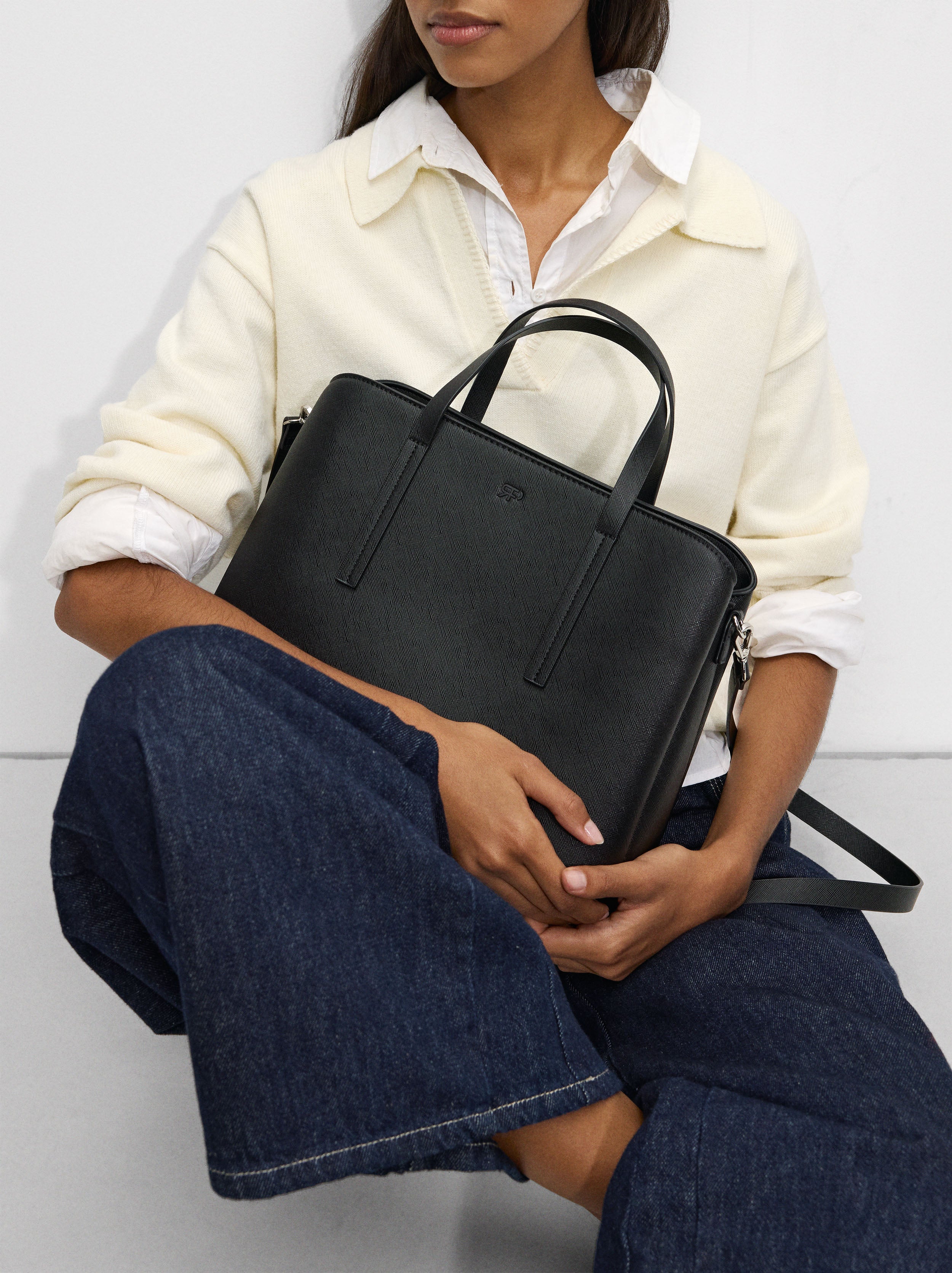 Cartera Tote Con Textura M