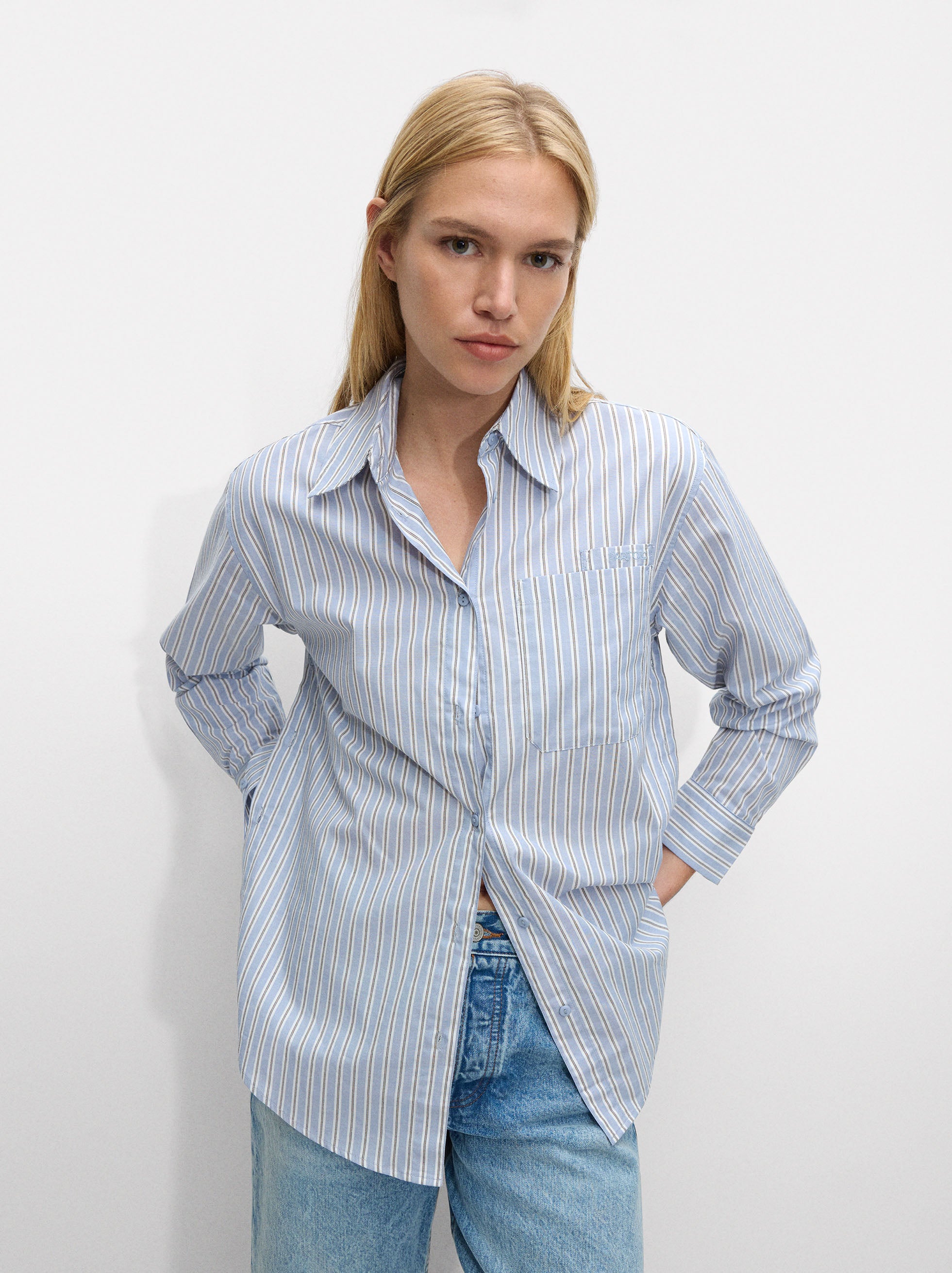 Camisa 100% Algodón A Rayas