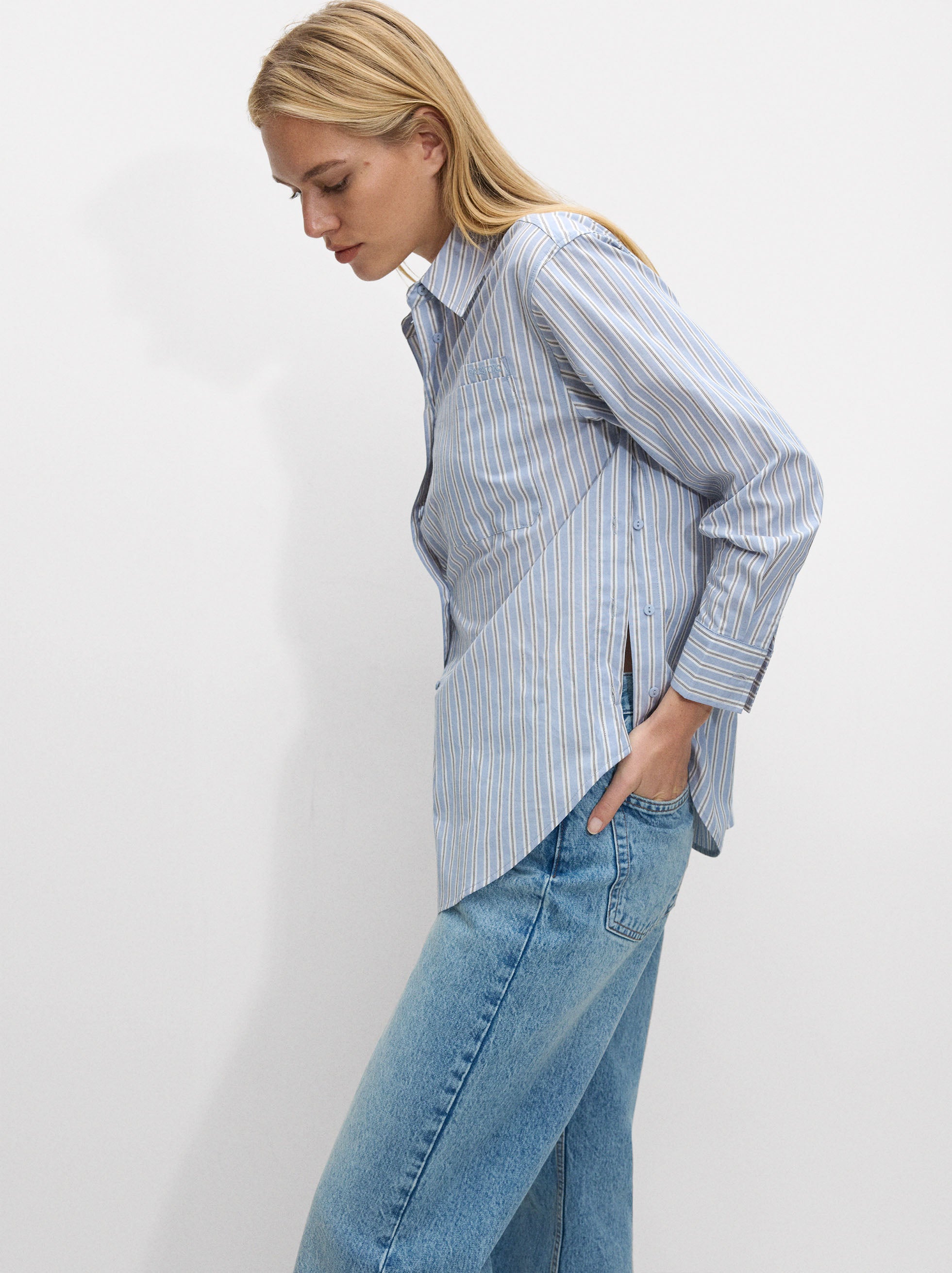 Camisa 100% Algodón A Rayas
