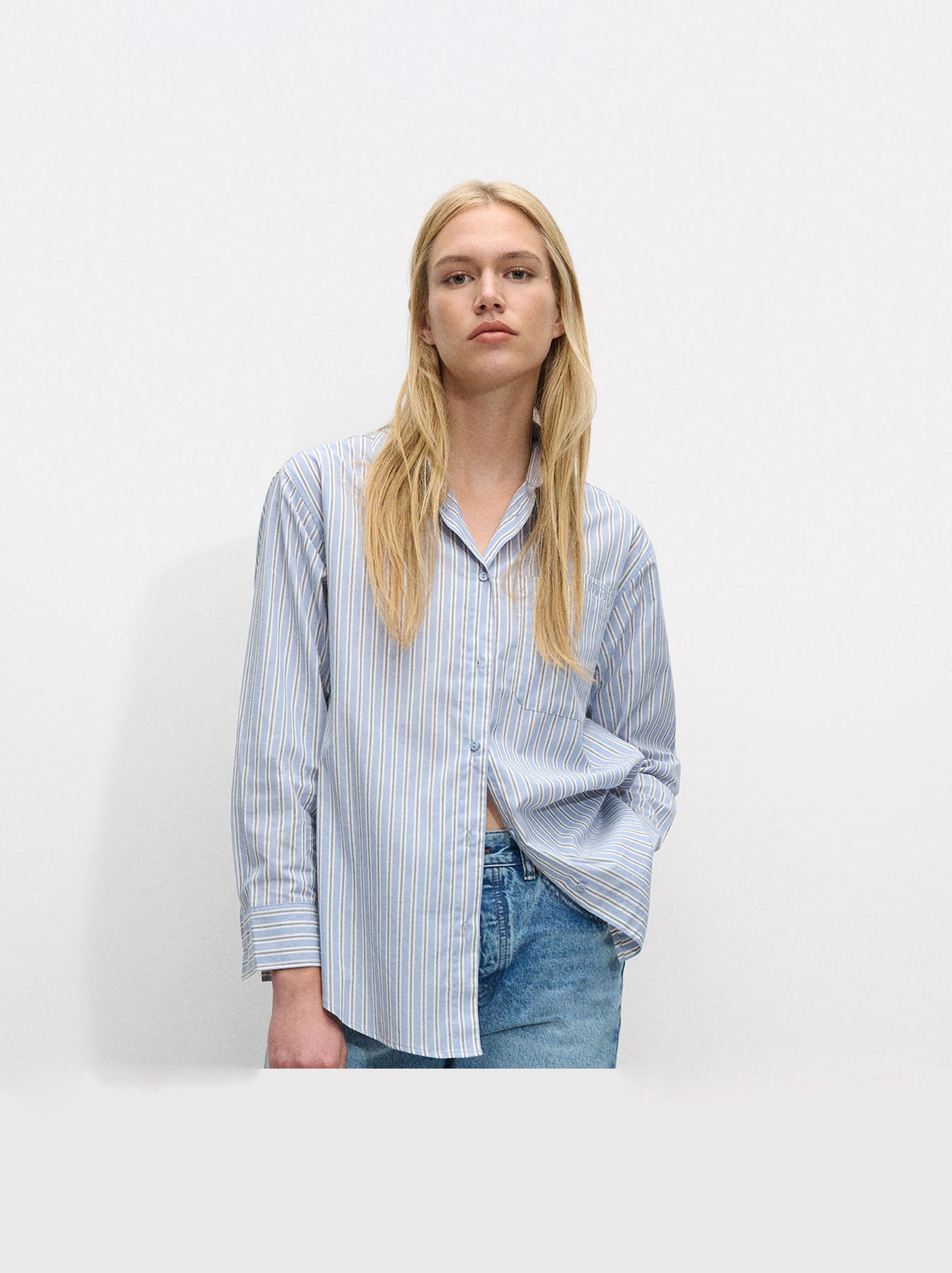 Camisa 100% Algodón A Rayas