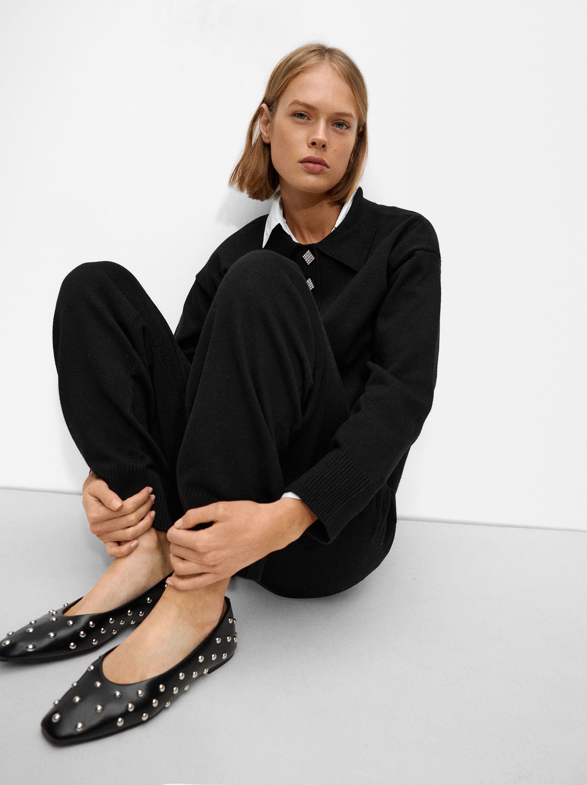 Pantalón De Punto Con Lana Y Cintura Ajustable