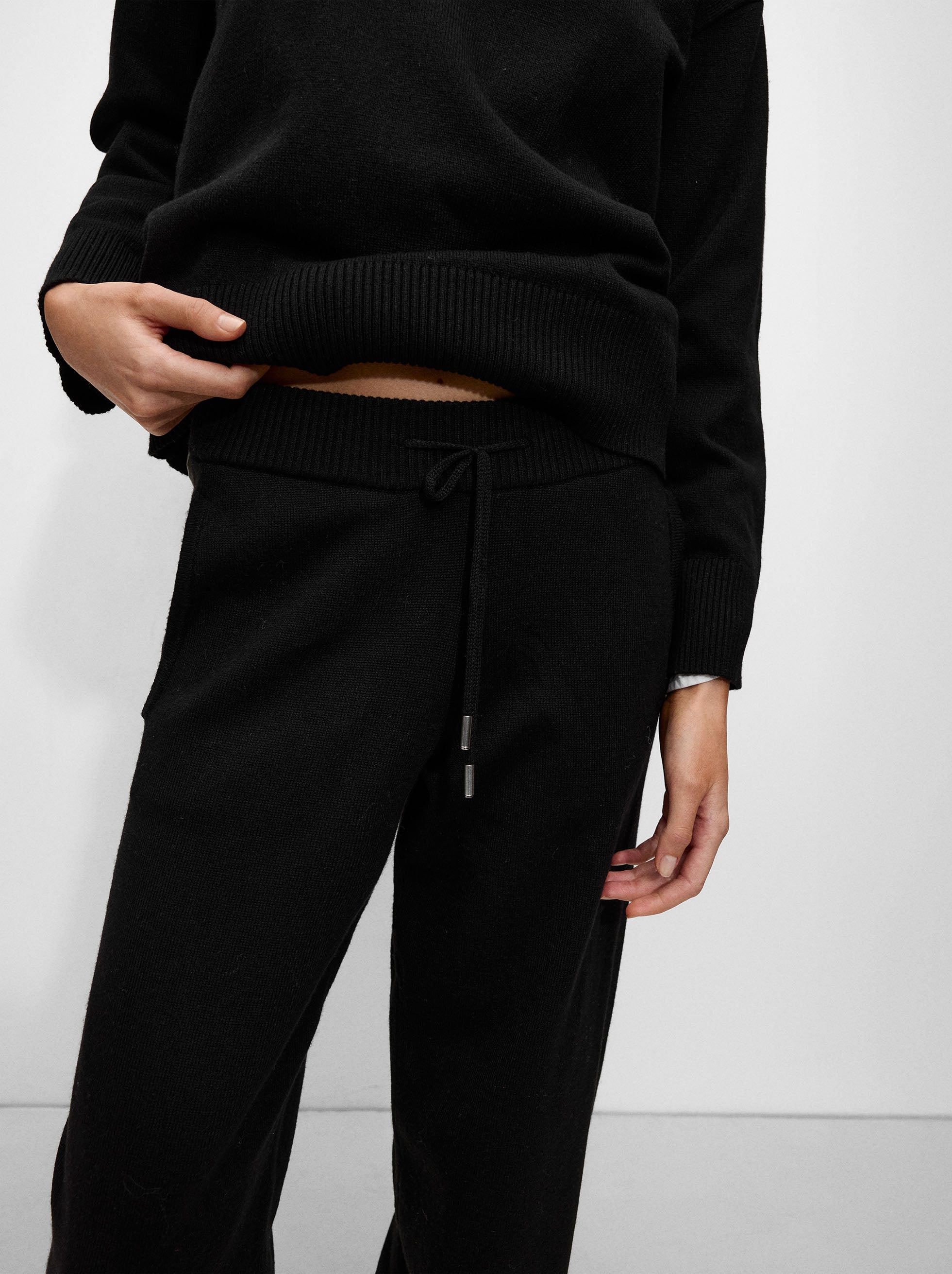 Pantalón De Punto Con Lana Y Cintura Ajustable