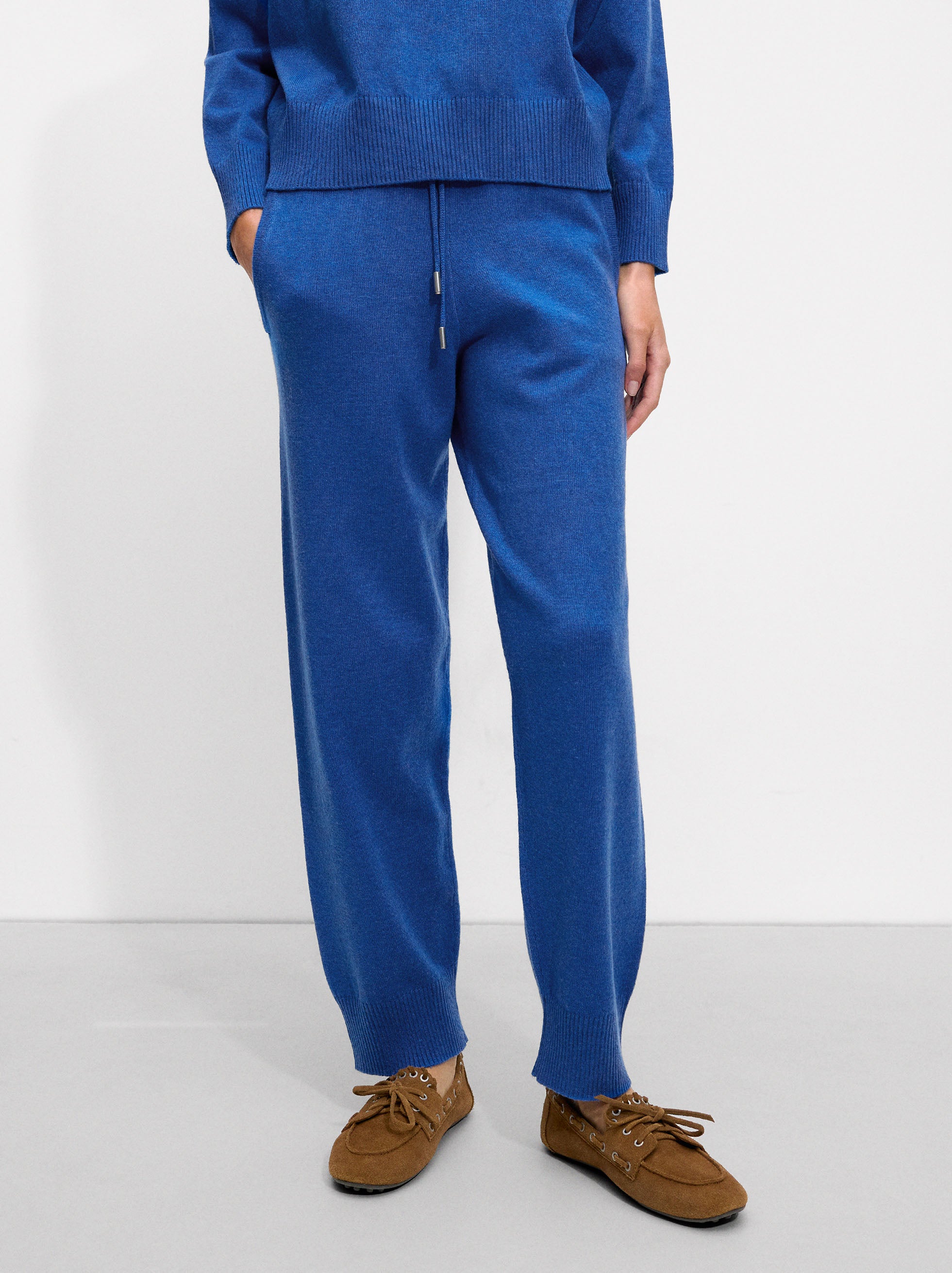 Pantalón De Punto Con Lana Y Cintura Ajustable
