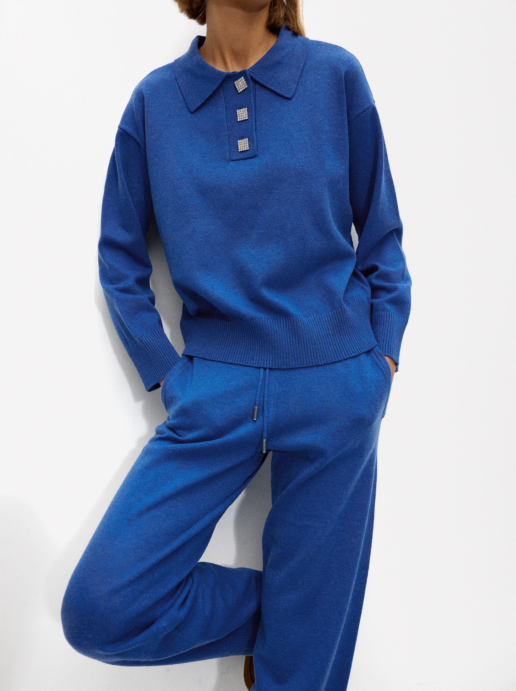 Pantalón De Punto Con Lana Y Cintura Ajustable