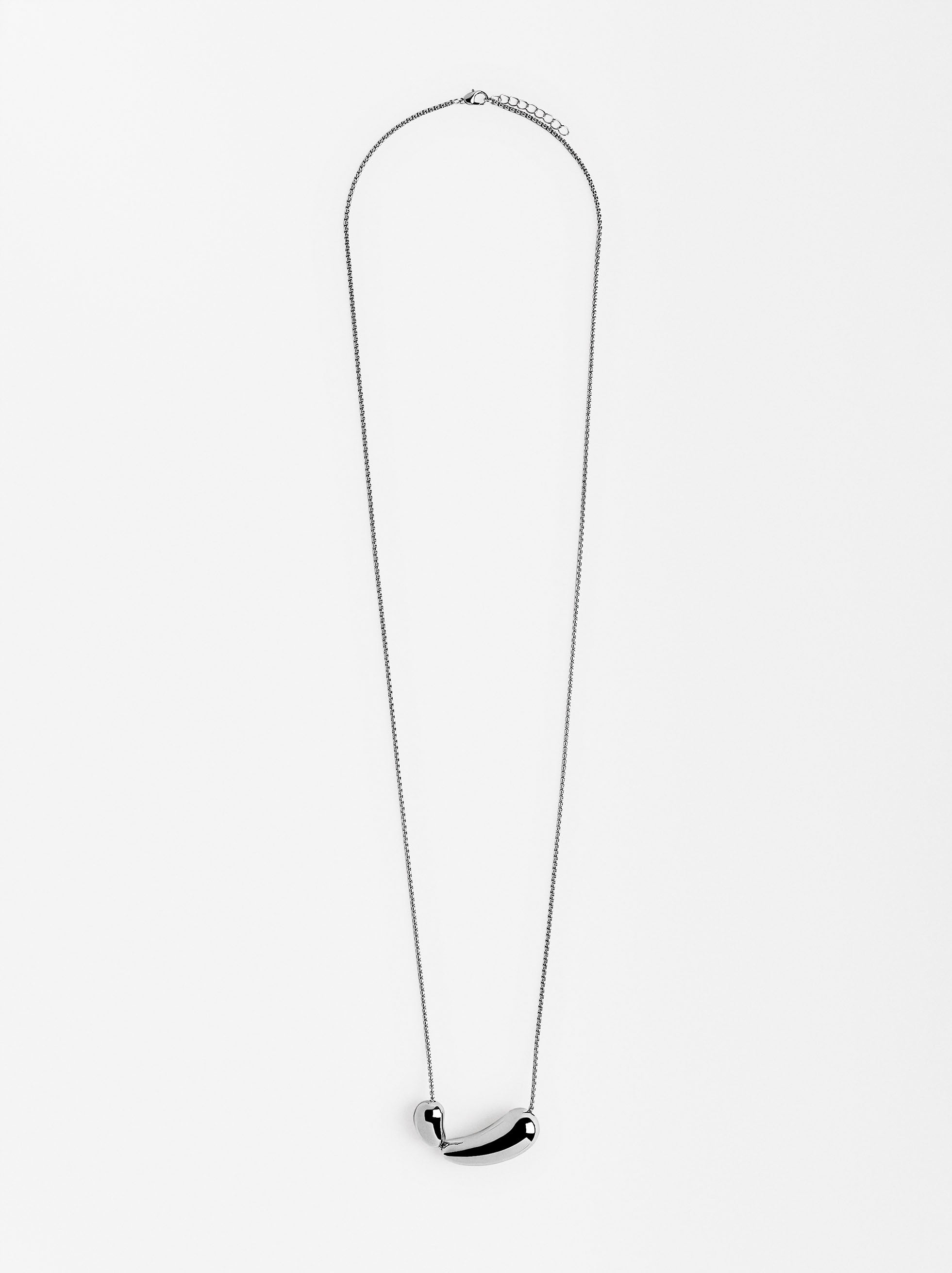 Collar Largo Con Colgante Ovalado