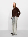 Pantalón De Denim Con Foil Plateado