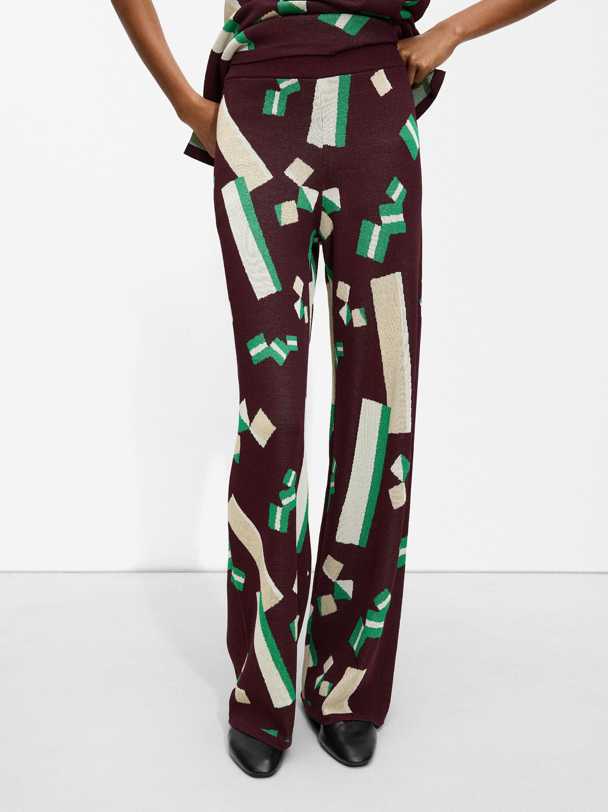 Pantalón De Punto Jacquard