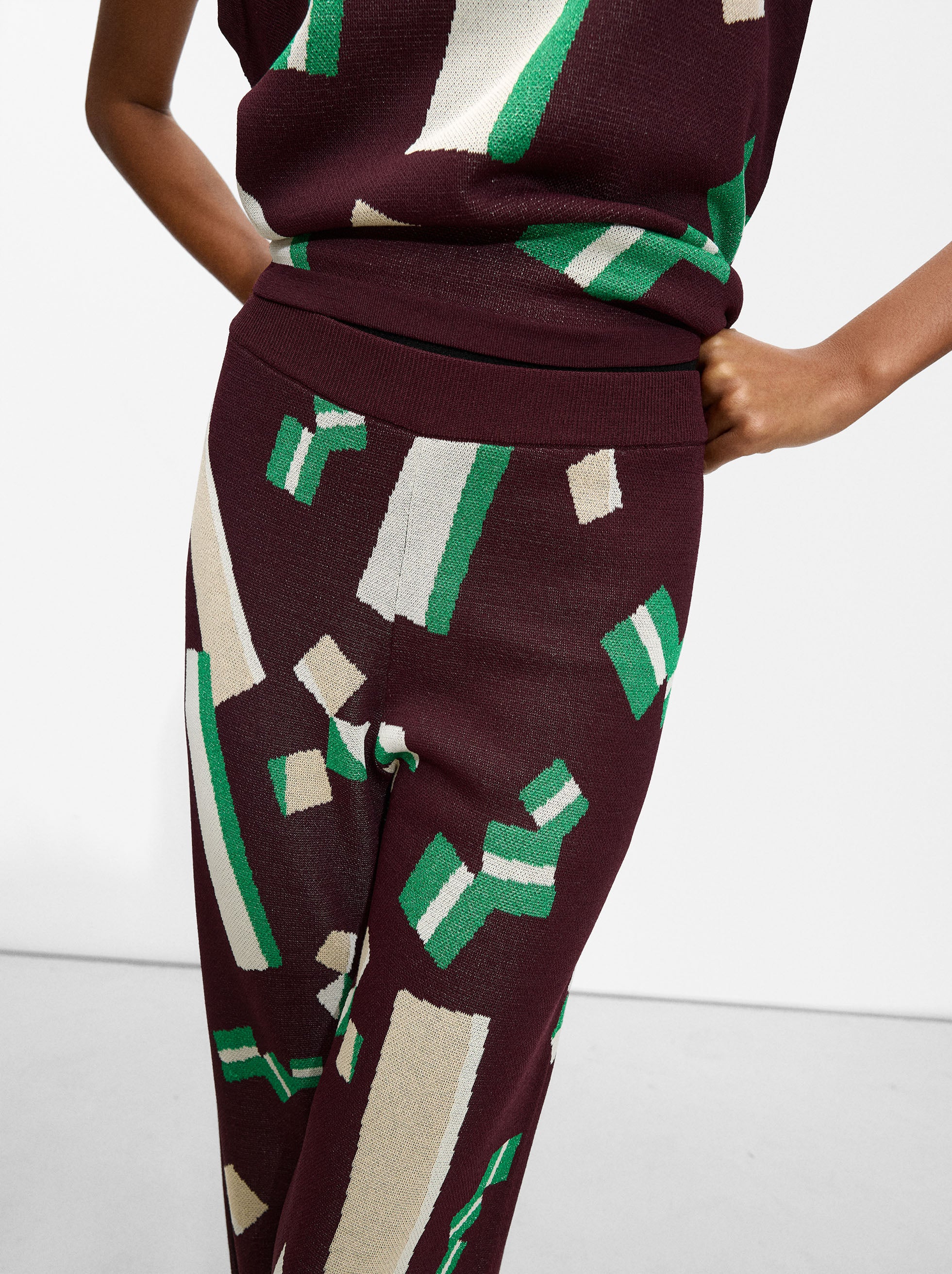 Pantalón De Punto Jacquard