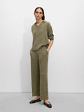 Pantalón Con Textura Y Cintura Elástica