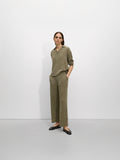 Pantalón Con Textura Y Cintura Elástica
