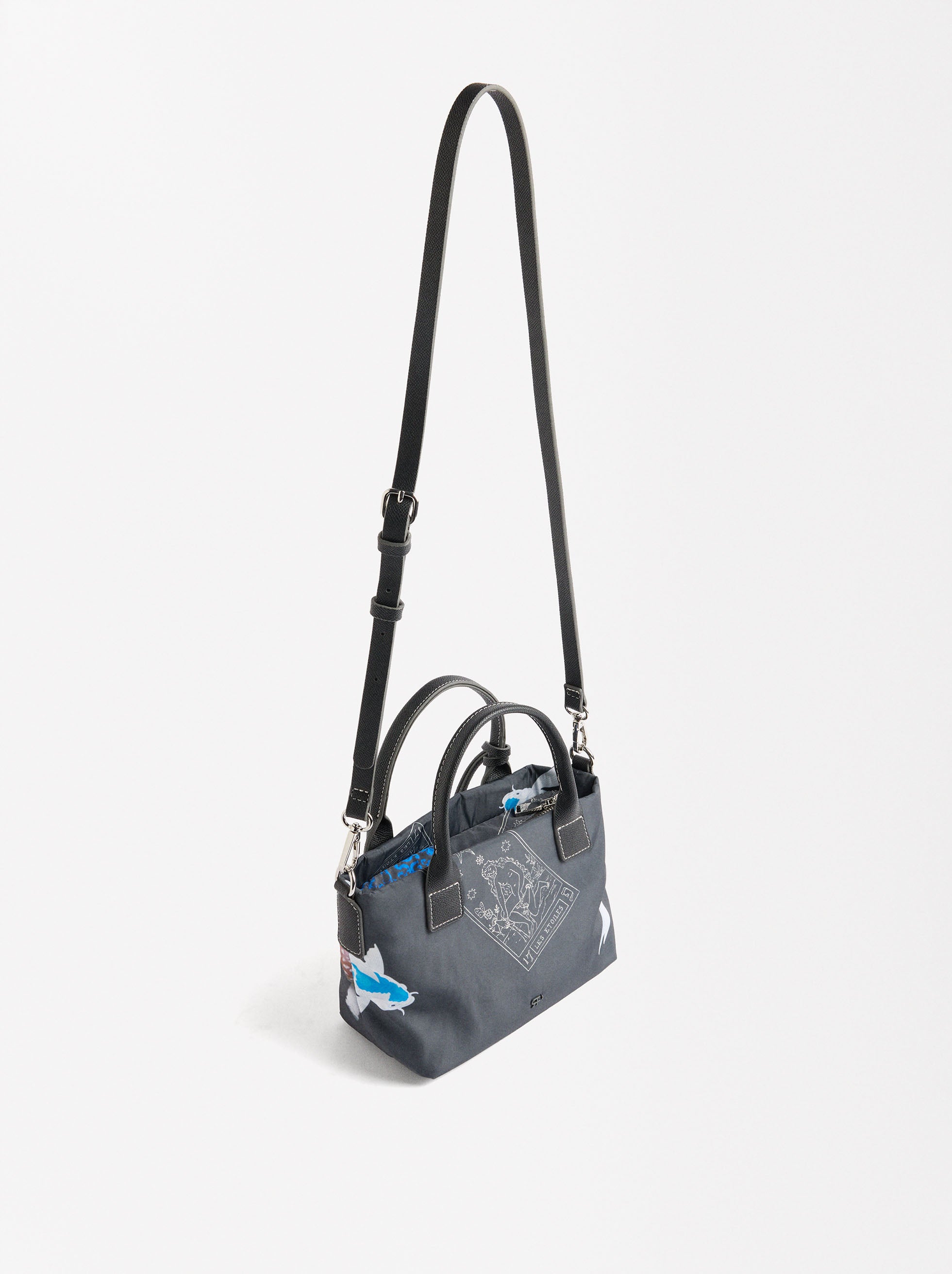 Bolso Tote De Nylon Estampada