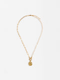 Collar Eslabones Con Perlas De Agua Dulce - Acero Inoxidable