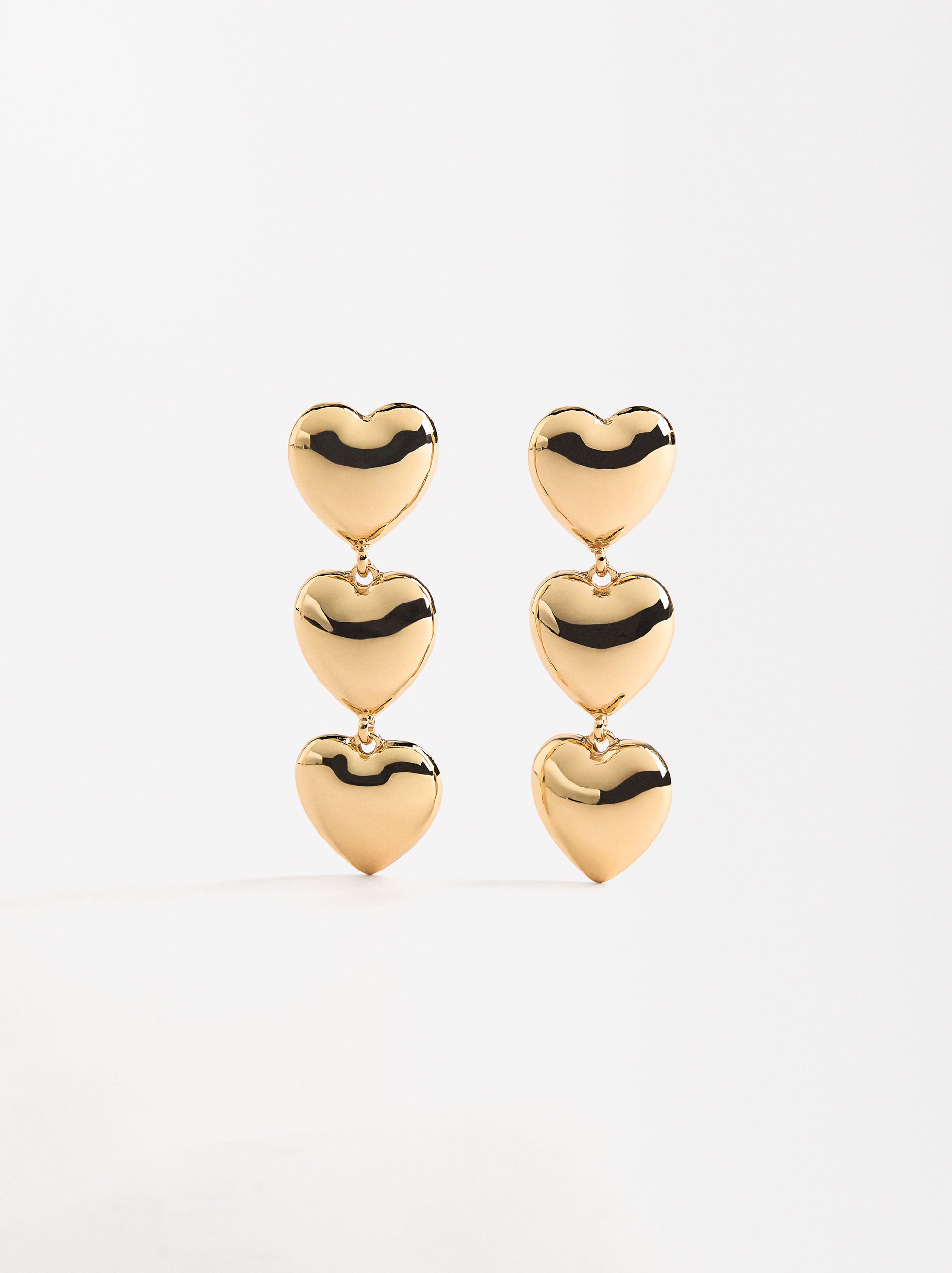 Aretes Largos Con Corazones
